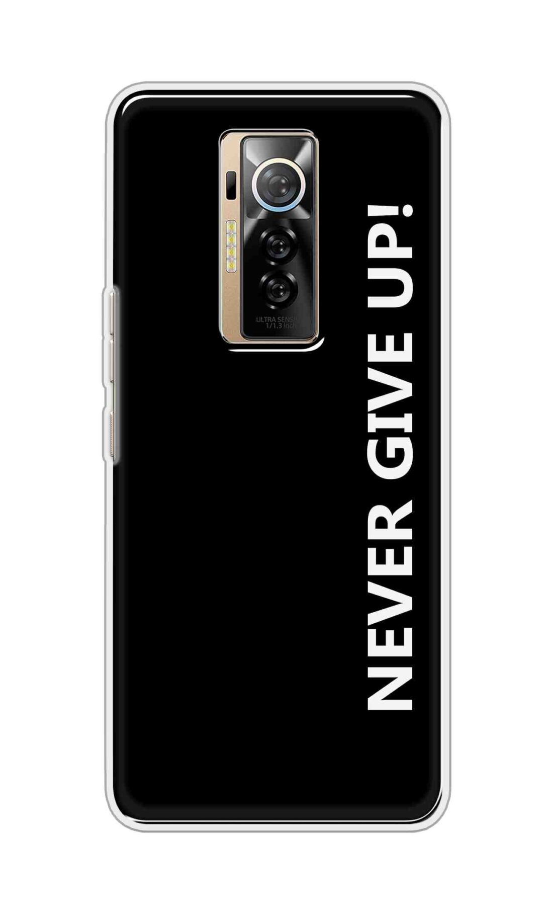 Coberta Back Cover For TECNO Phantom X Back Cover Stylish Case - Never Give Up in Black Design D16656