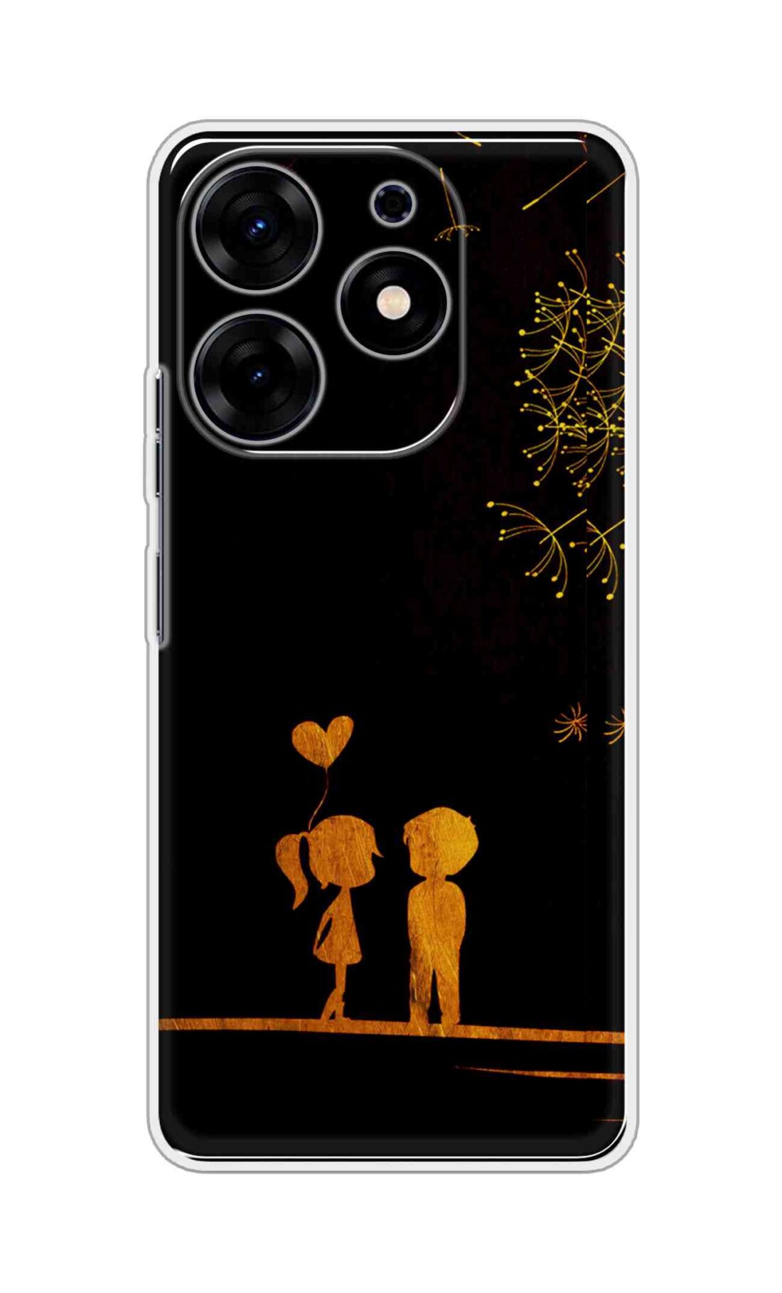 Coberta Back Cover For TECNO SPARK 10 PRO Back Cover Stylish Case - Girl and Boy Love in Black Design D11017