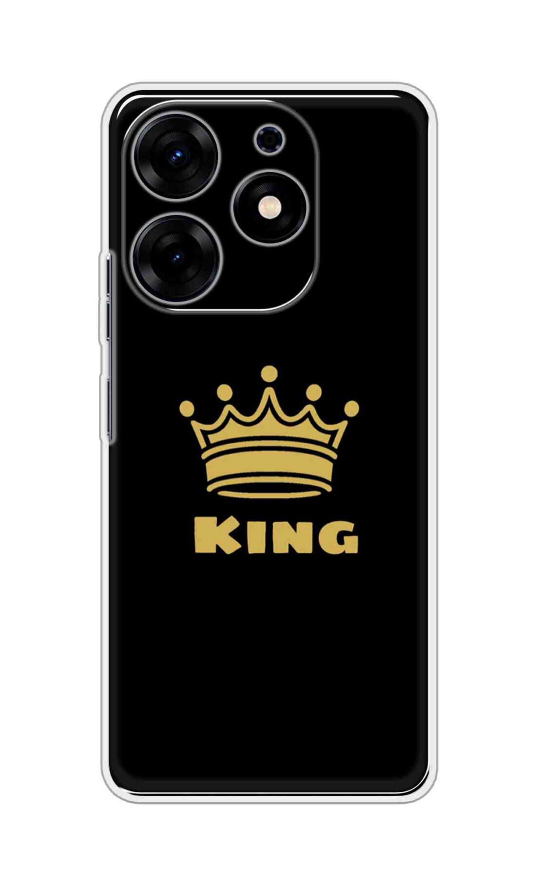 Coberta Back Cover For TECNO SPARK 10 PRO Back Cover Stylish Case - King Texts in Black Design D11092