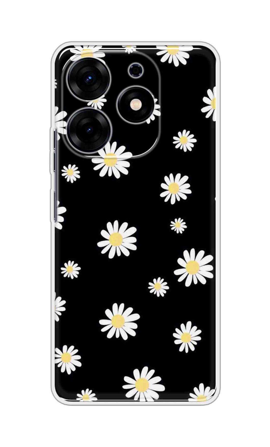 Coberta Back Cover For TECNO SPARK 10 PRO Back Cover Stylish Case - Sun Flowers in Black Design D11094