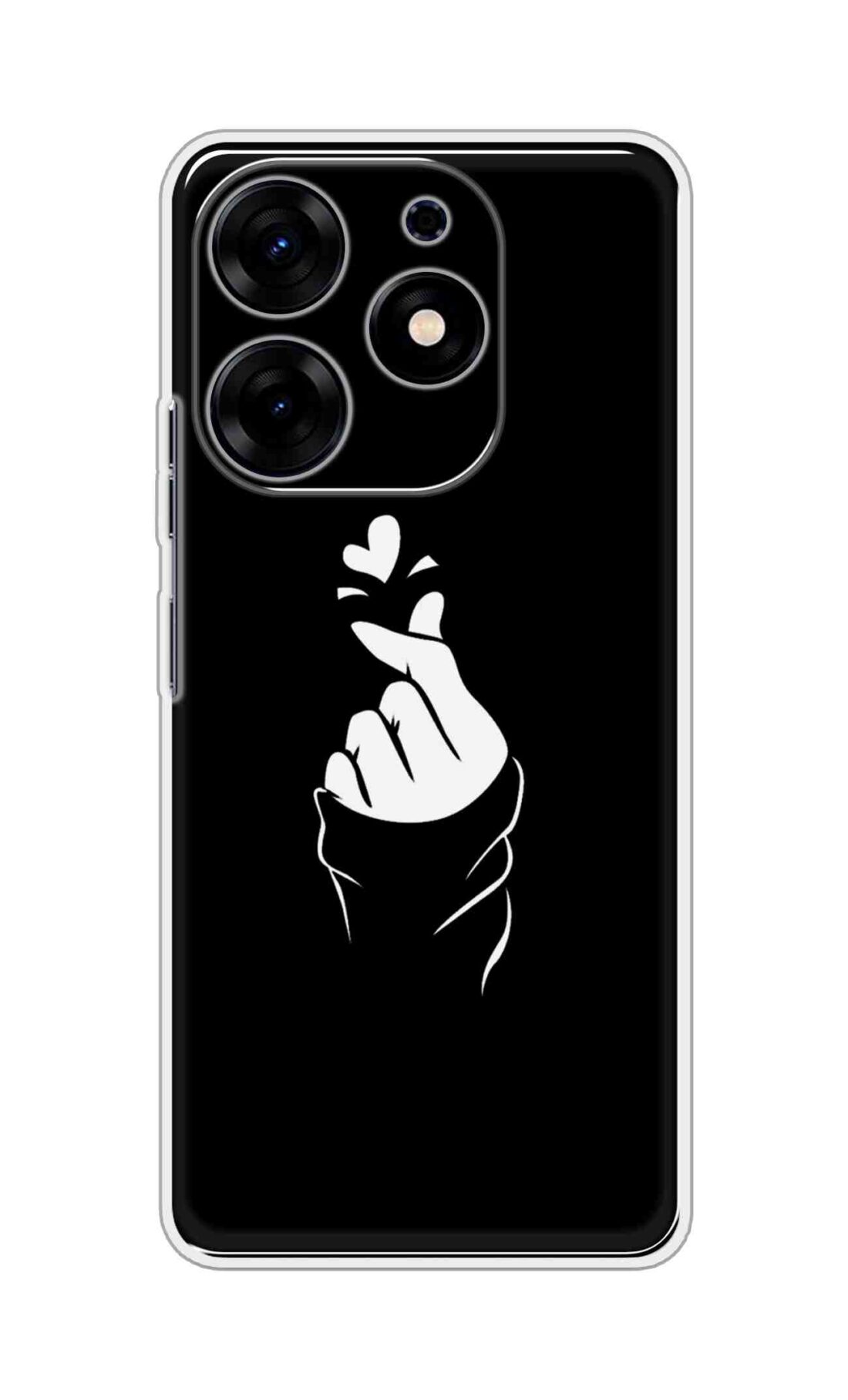 Coberta Back Cover For TECNO SPARK 10 PRO Back Cover Stylish Case - Black Korean Heart Design D11802