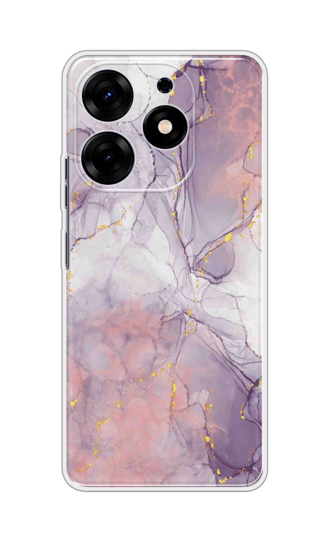 Coberta Back Cover For TECNO SPARK 10 PRO Back Cover Stylish Case - Light Marble with Golden Design D16162
