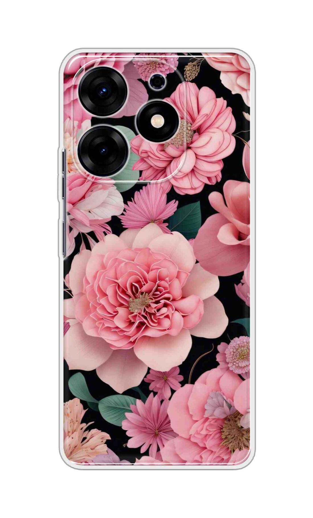 Coberta Back Cover For TECNO SPARK 10 PRO Back Cover Stylish Case - Pink Lotus Flowers Design D16233