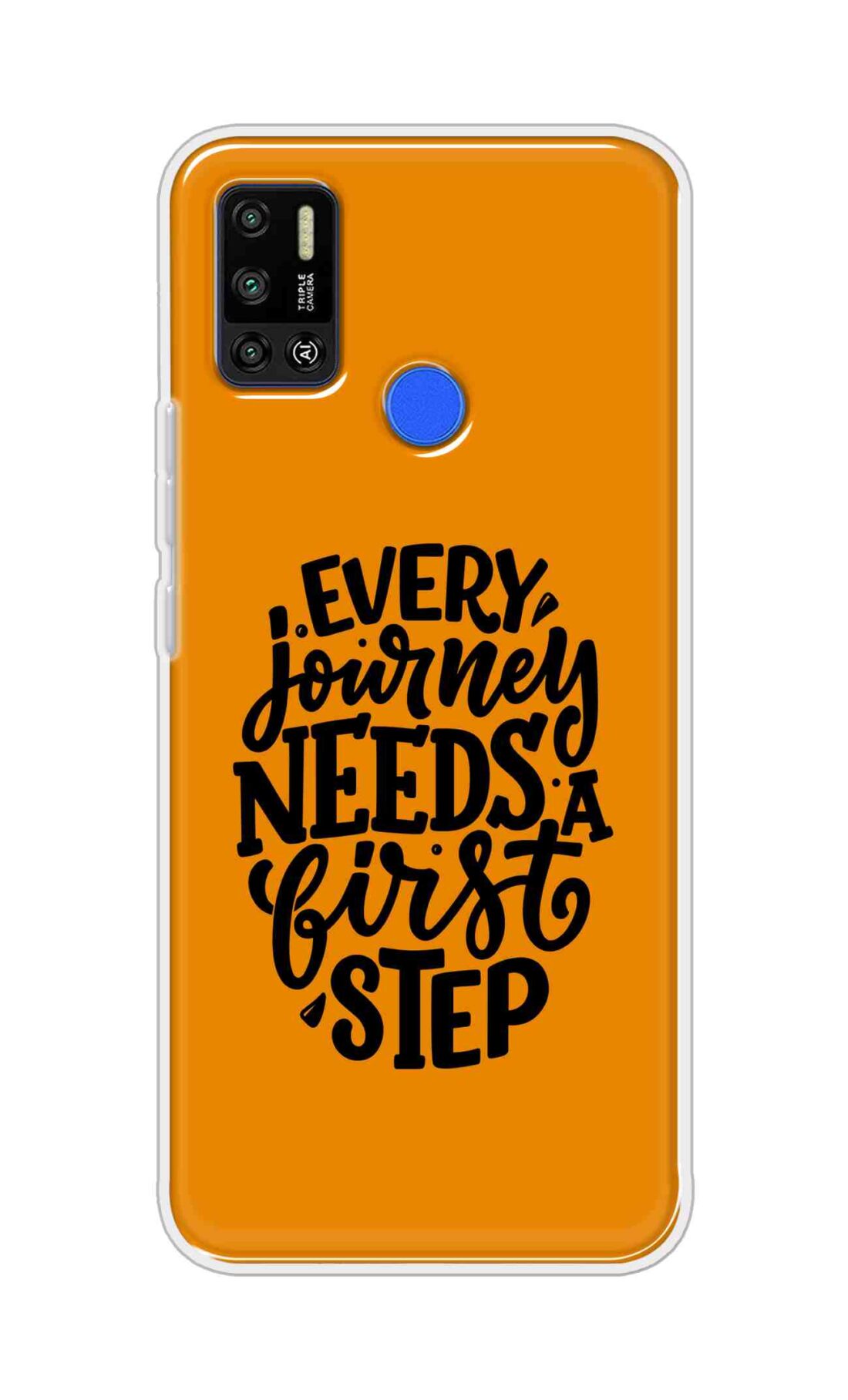 Coberta Back Cover For Tecno Spark 6 Air Back Cover Stylish Case - Every Journey Needs a First Step in Orange Design D16503