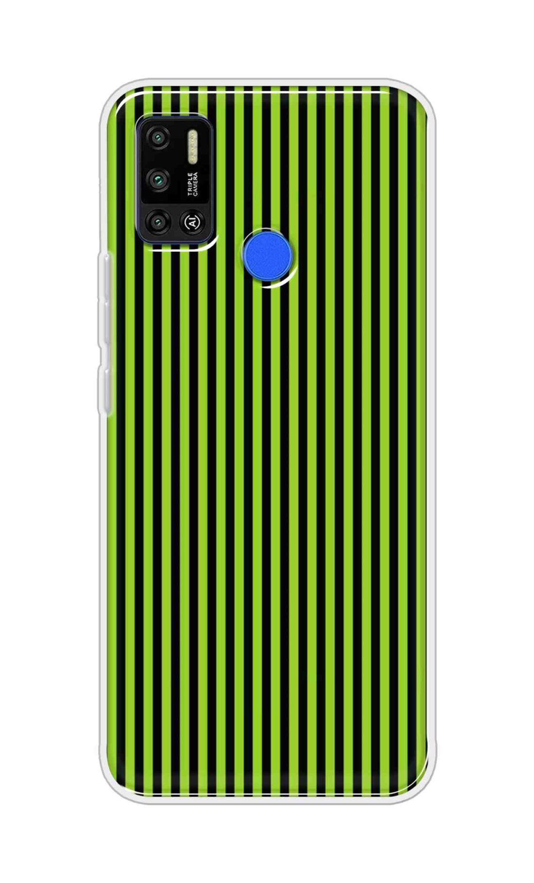 Coberta Back Cover For Tecno Spark 6 Air Back Cover Stylish Case - Green and Black Liner Design D16511