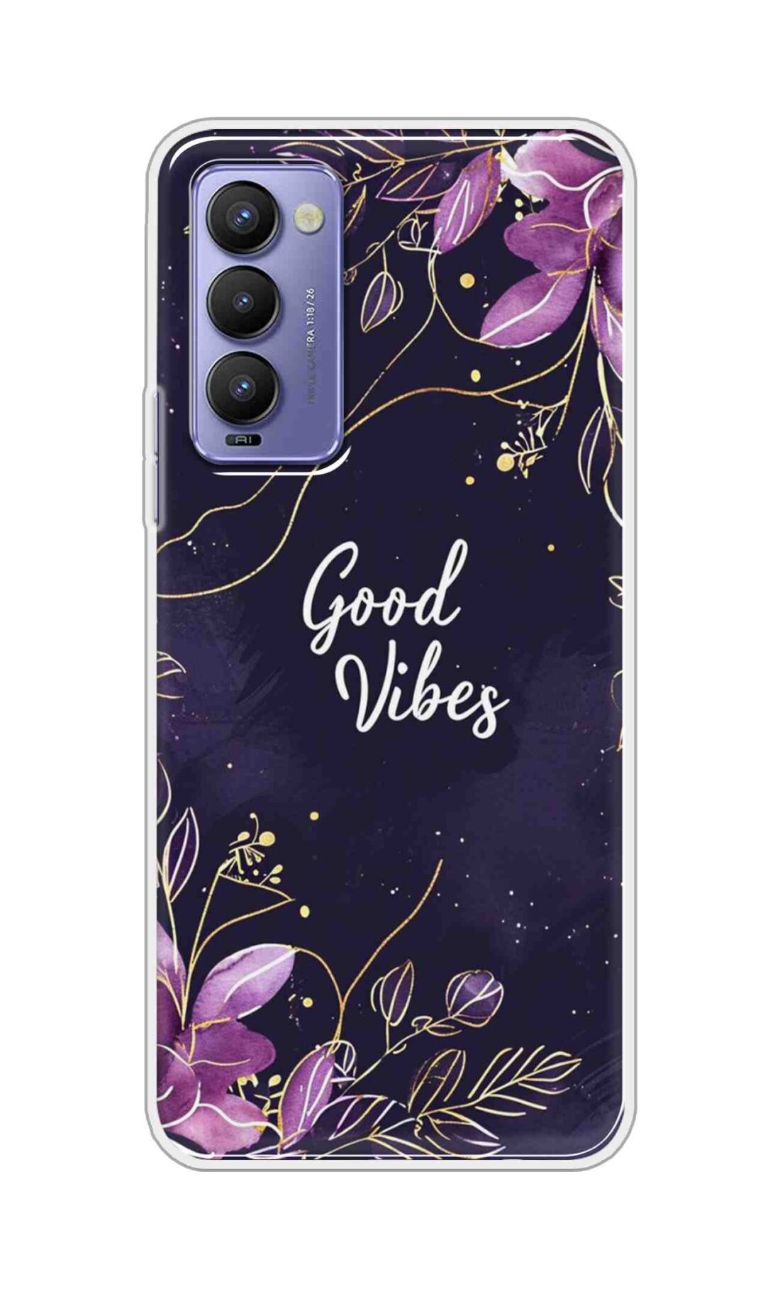 Coberta Back Cover For Tecno Camon 18 Back Cover Stylish Case - Good Vibes in Flowers Design D16517