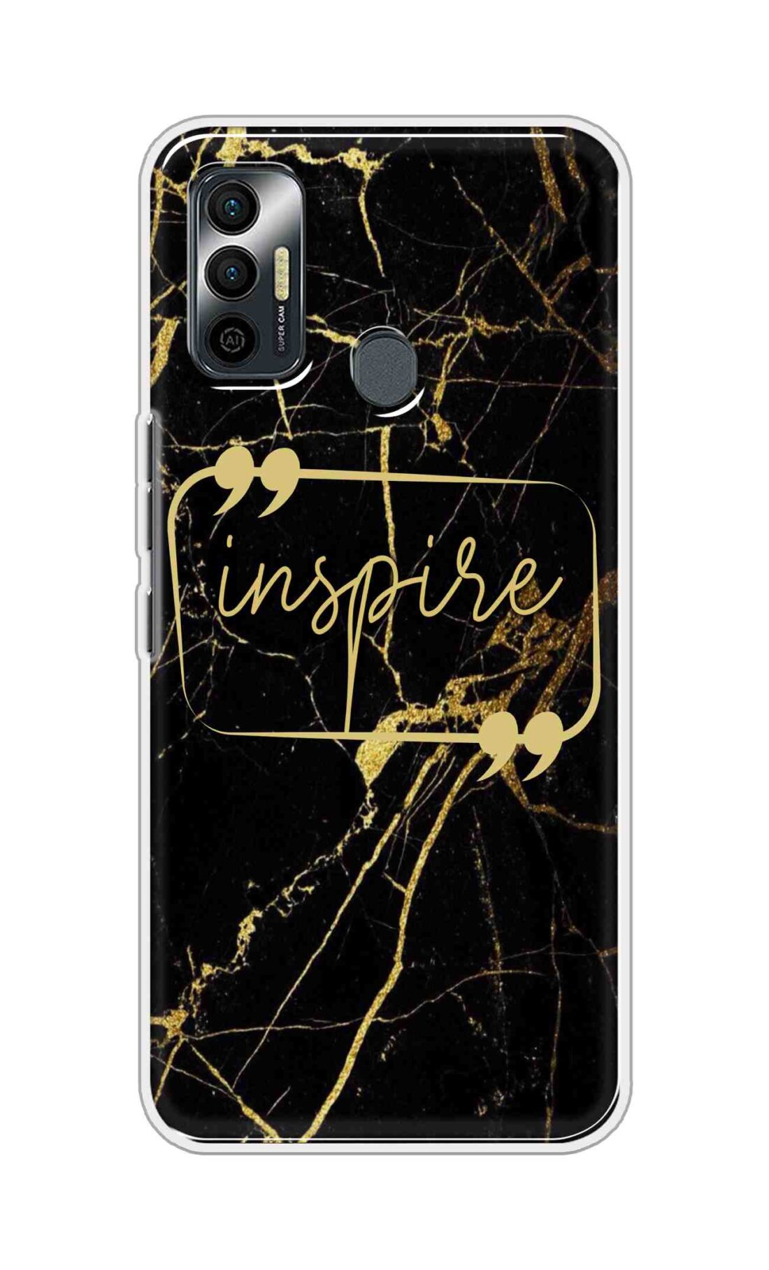 Coberta Back Cover For TECNO Spark 7 Back Cover Stylish Case - Inspire in Golden Marble Design D16509