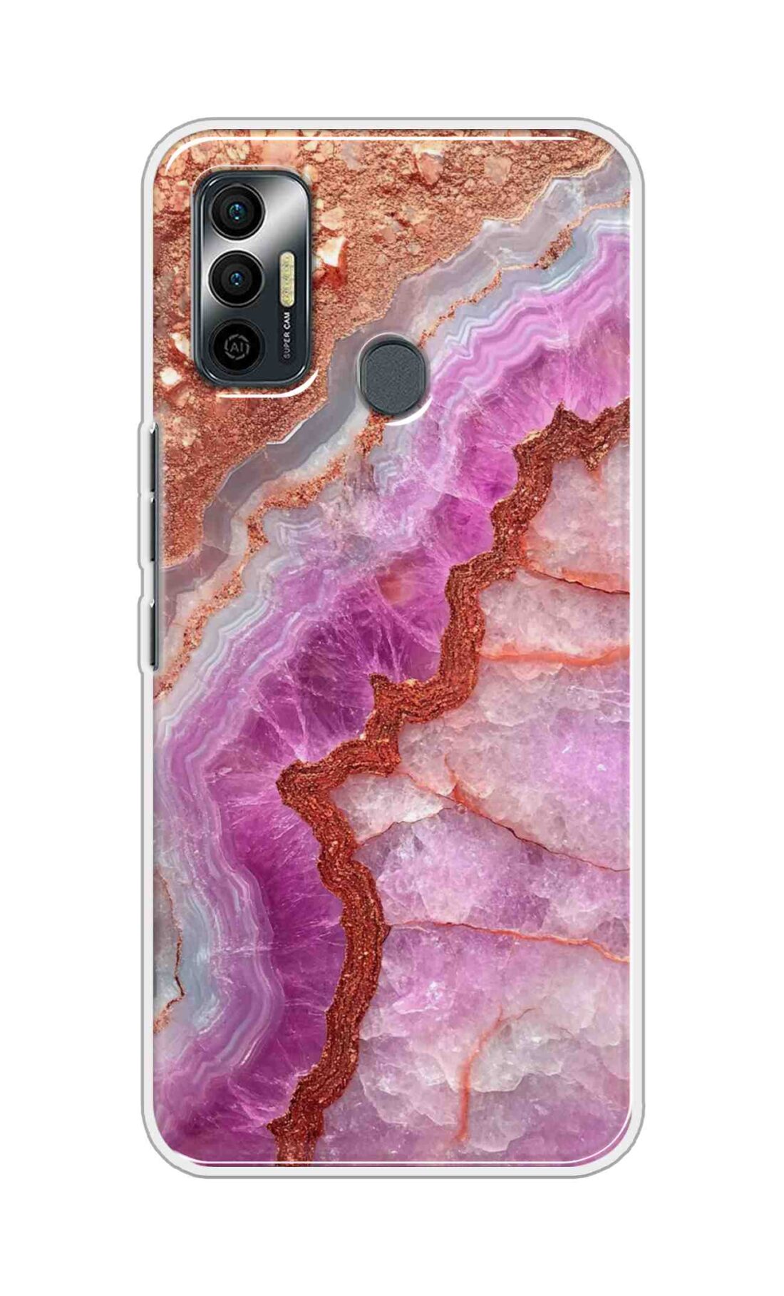 Coberta Back Cover For TECNO Spark 7 Back Cover Stylish Case - Multicolour Marble Design D16532