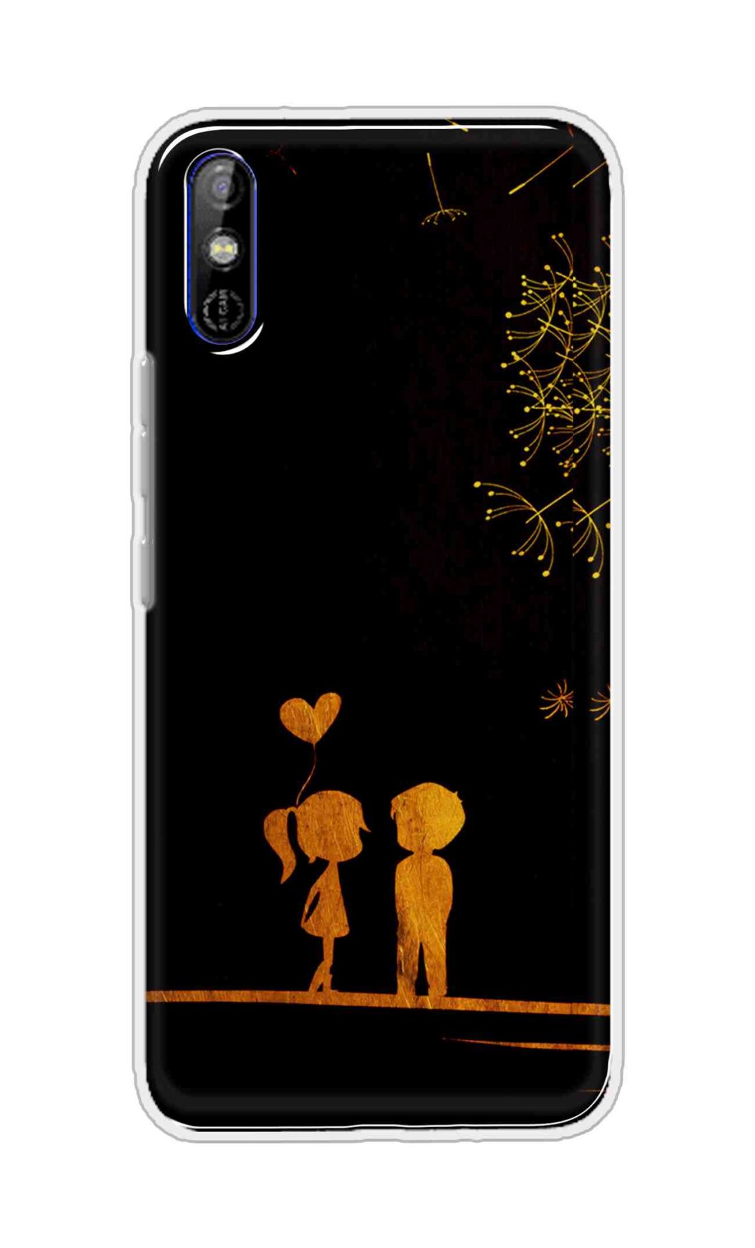 Coberta Back Cover For Tecno Spark Go Back Cover Stylish Case - Girl and Boy Love in Black Design D11017