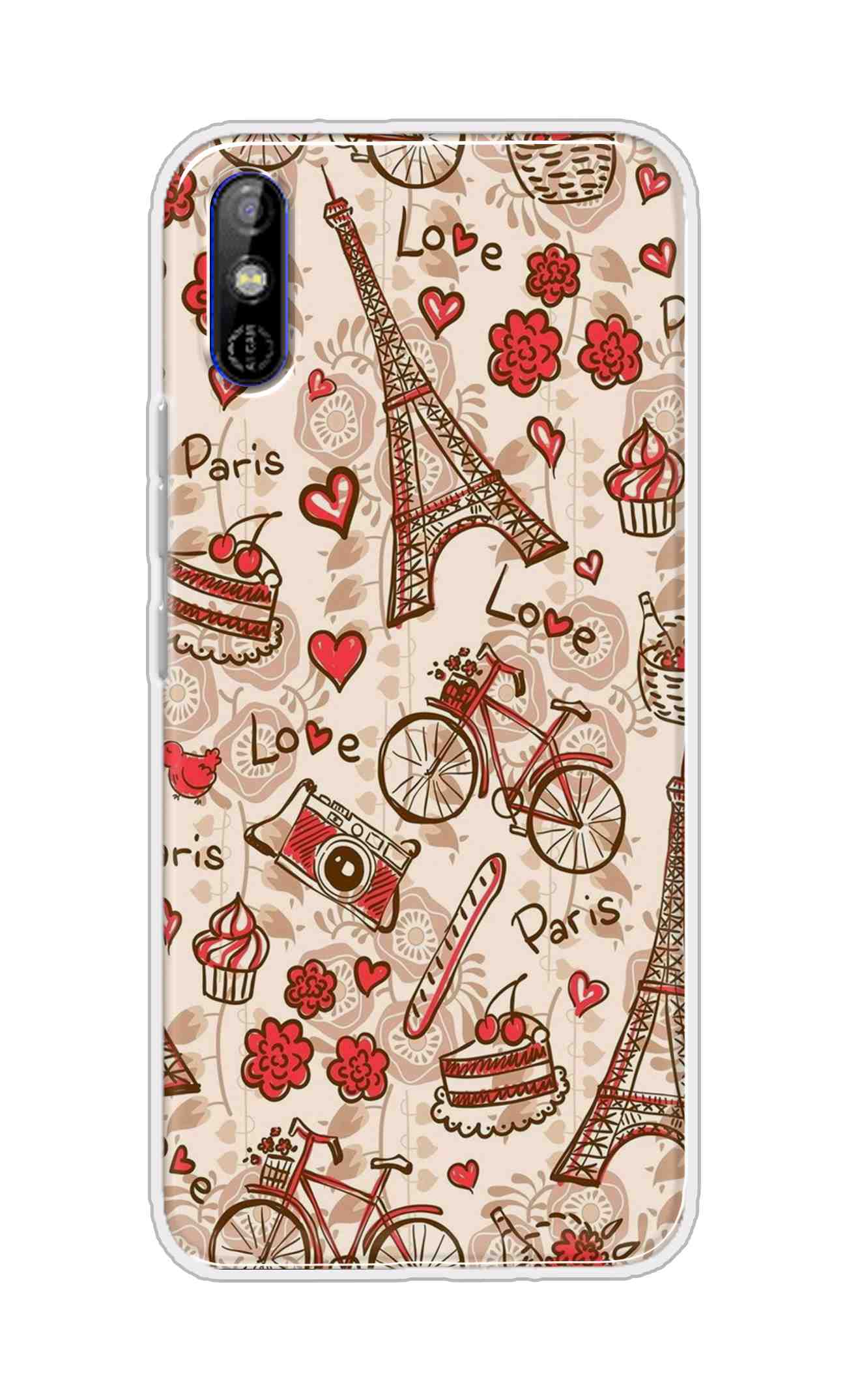 Coberta Back Cover For Tecno Spark Go Back Cover Stylish Case - Paris and Love Text Pattern D11626