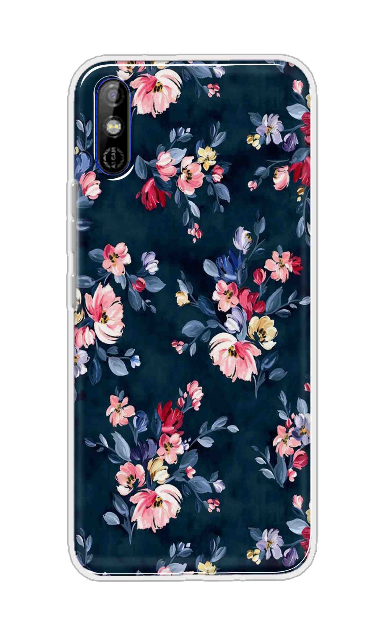 Coberta Back Cover For Tecno Spark Go Back Cover Stylish Case - Blue Floral Design D11648