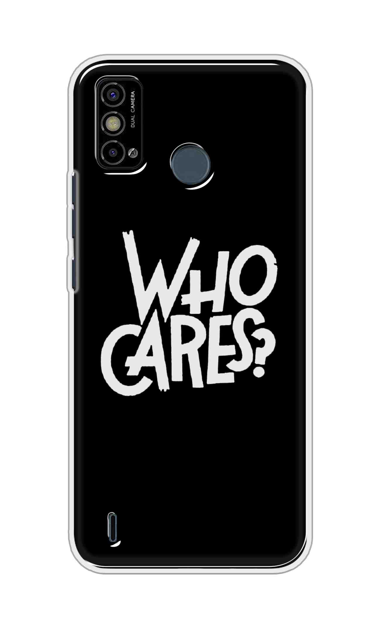 Coberta Back Cover For Tecno Spark Go 2021 Back Cover Stylish Case - Who Cares Texts in Black Design D11066