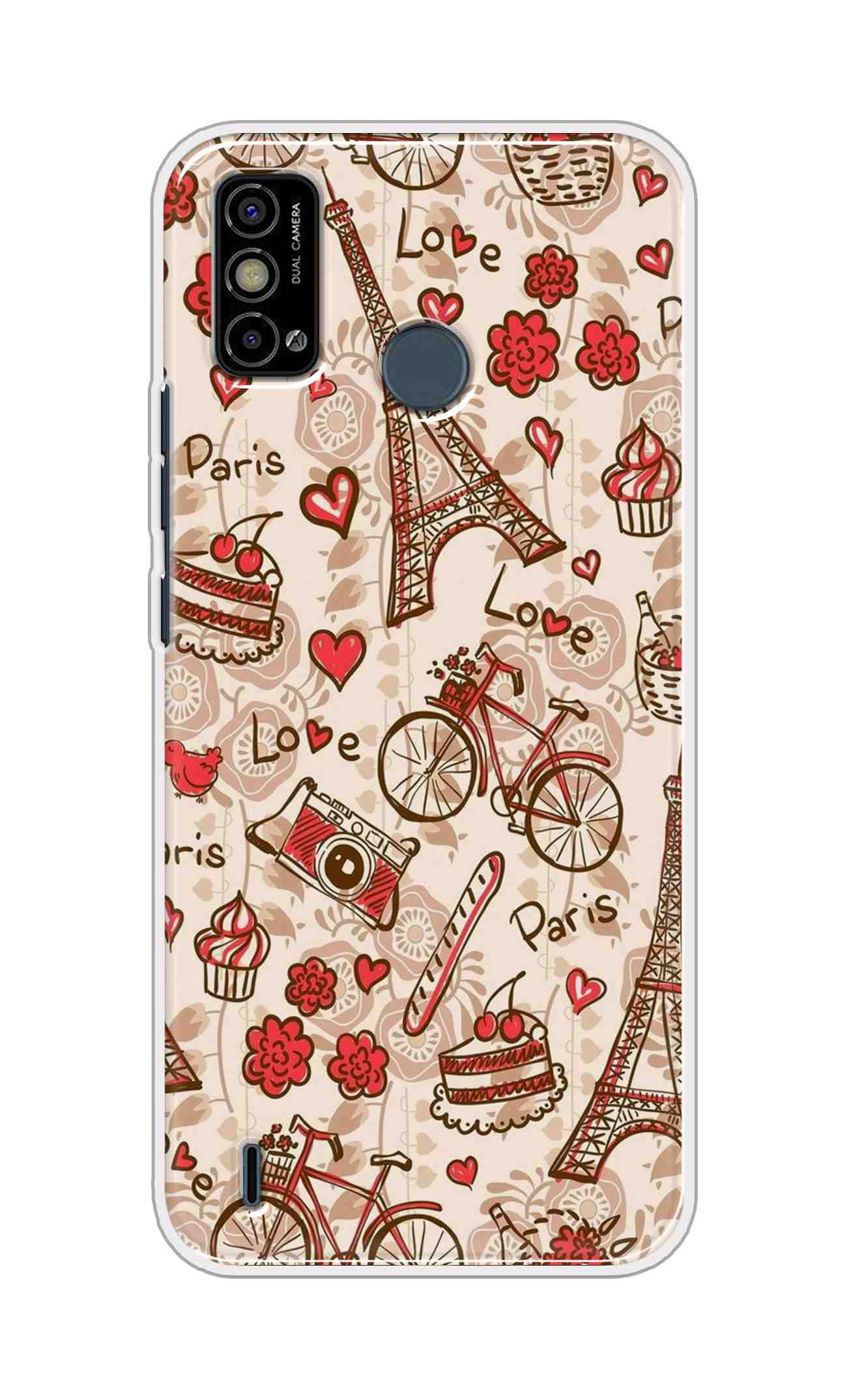 Coberta Back Cover For Tecno Spark Go 2021 Back Cover Stylish Case - Paris and Love Text Pattern D11626