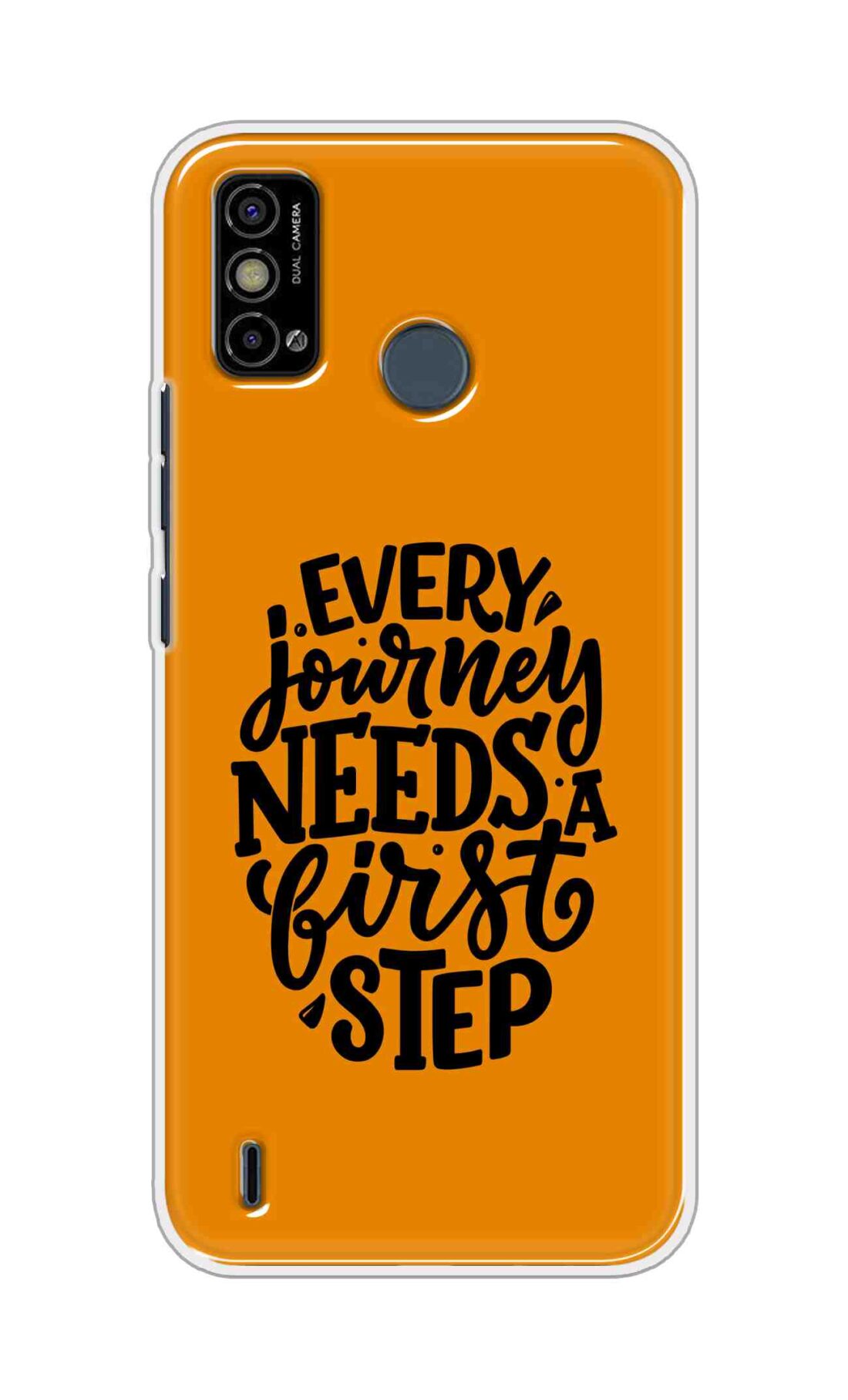 Coberta Back Cover For Tecno Spark Go 2021 Back Cover Stylish Case - Every Journey Needs a First Step in Orange Design D16503
