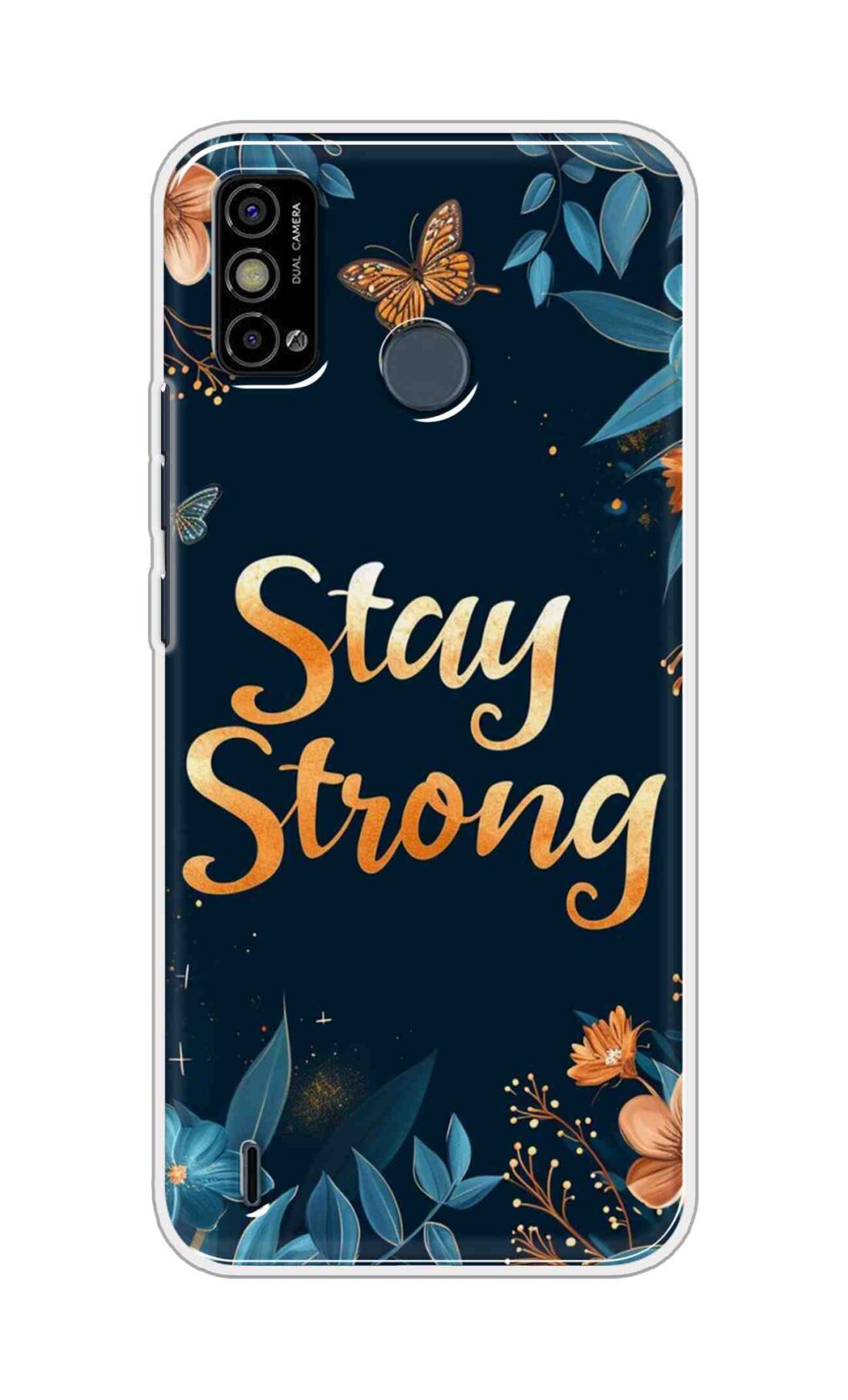 Coberta Back Cover For Tecno Spark Go 2021 Back Cover Stylish Case - Stay Strong with Flowers Design D16514