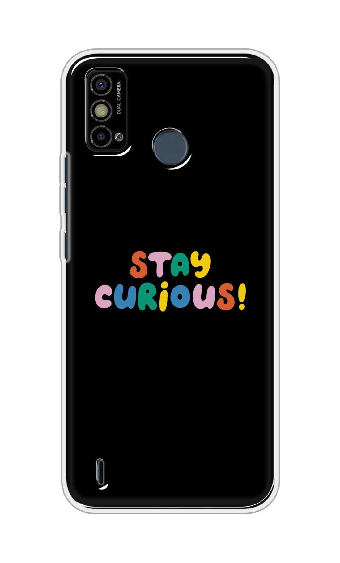 Coberta Back Cover For Tecno Spark Go 2021 Back Cover Stylish Case - Stay Curious in Black Design D16515