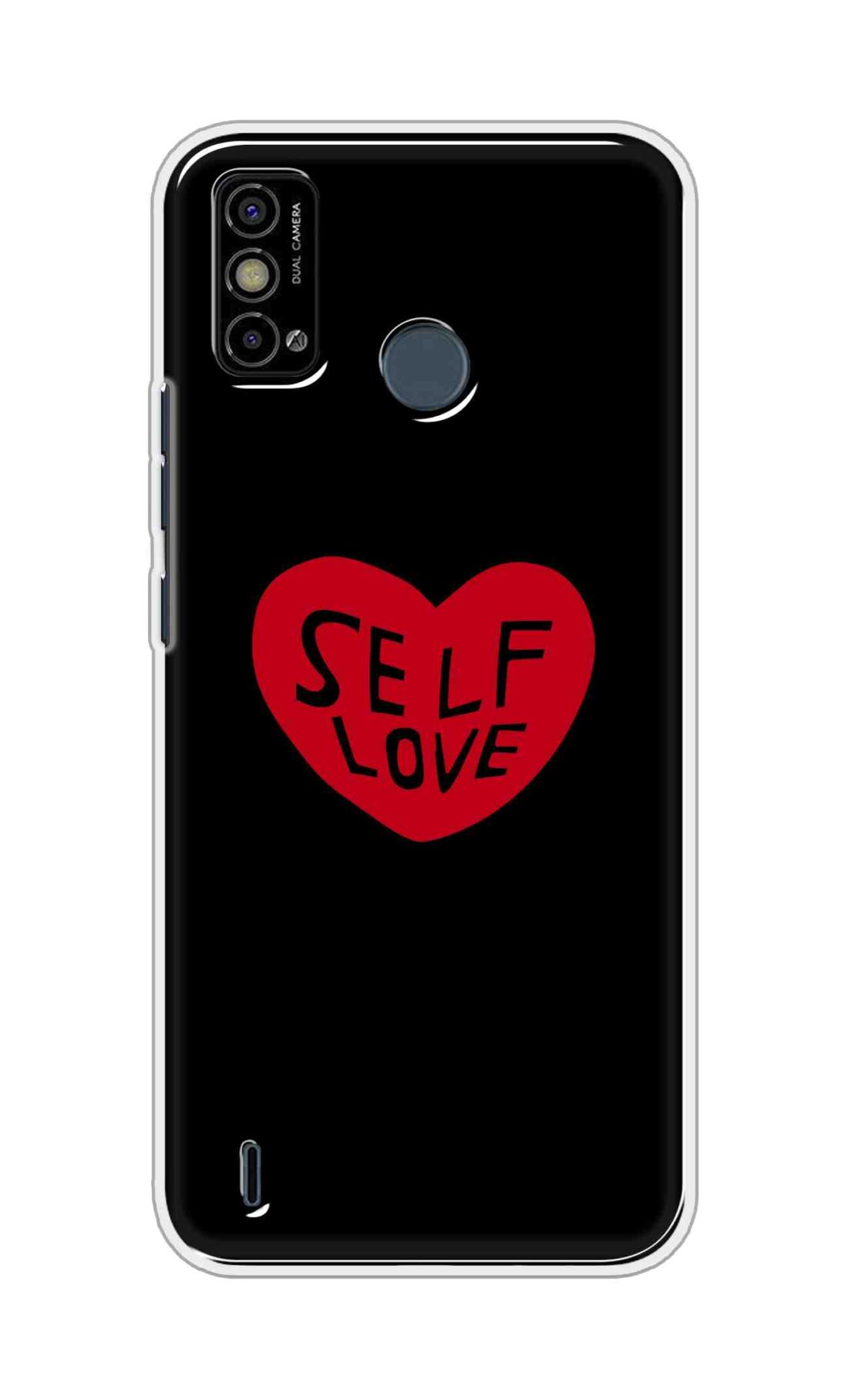 Coberta Back Cover For Tecno Spark Go 2021 Back Cover Stylish Case - Self Love Heart in Black Design D16516