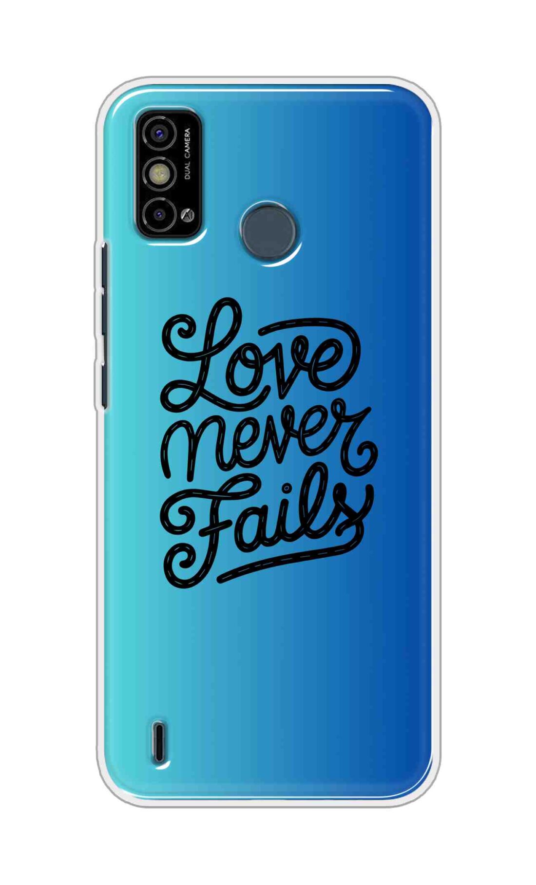 Coberta Back Cover For Tecno Spark Go 2021 Back Cover Stylish Case - Love Never Fails in Blue Design D16643