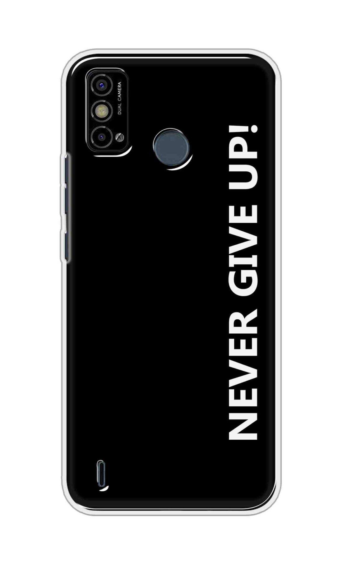Coberta Back Cover For Tecno Spark Go 2021 Back Cover Stylish Case - Never Give Up in Black Design D16656