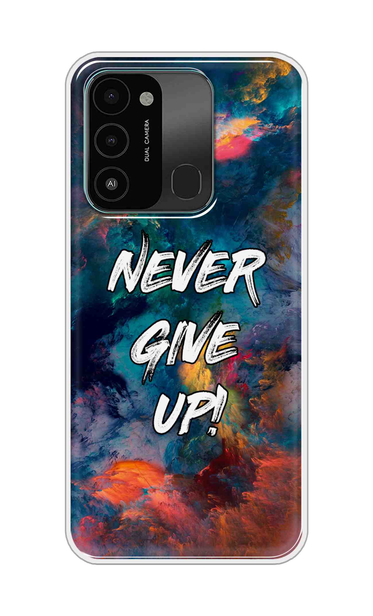 Coberta Back Cover For Tecno Spark Go 2022 Back Cover Stylish Case - Never Give Up in Colour Storm Design D11928