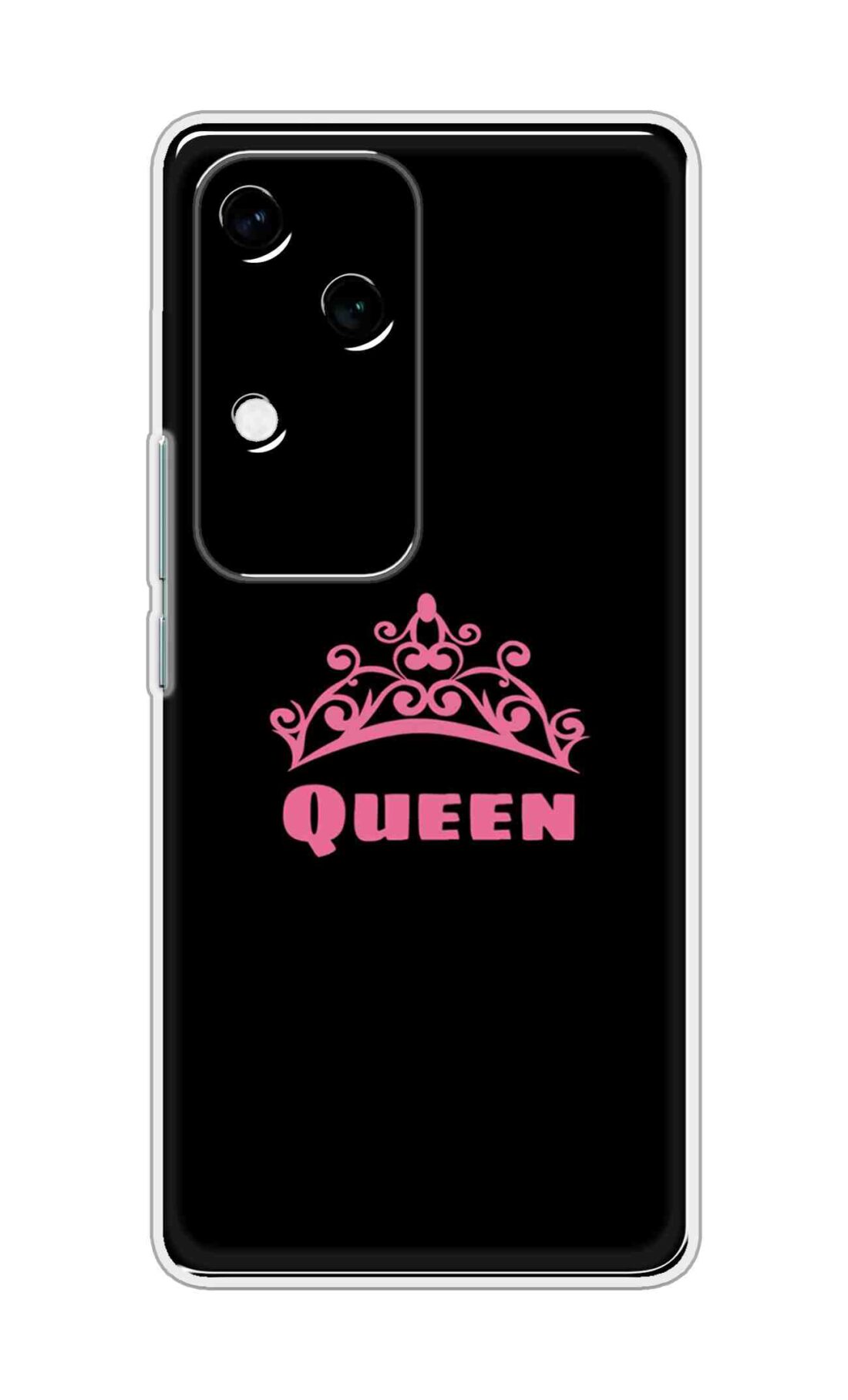 Coberta Back Cover For Vivo V30 Back Cover Stylish Case - Queen Texts in Black Design D11091