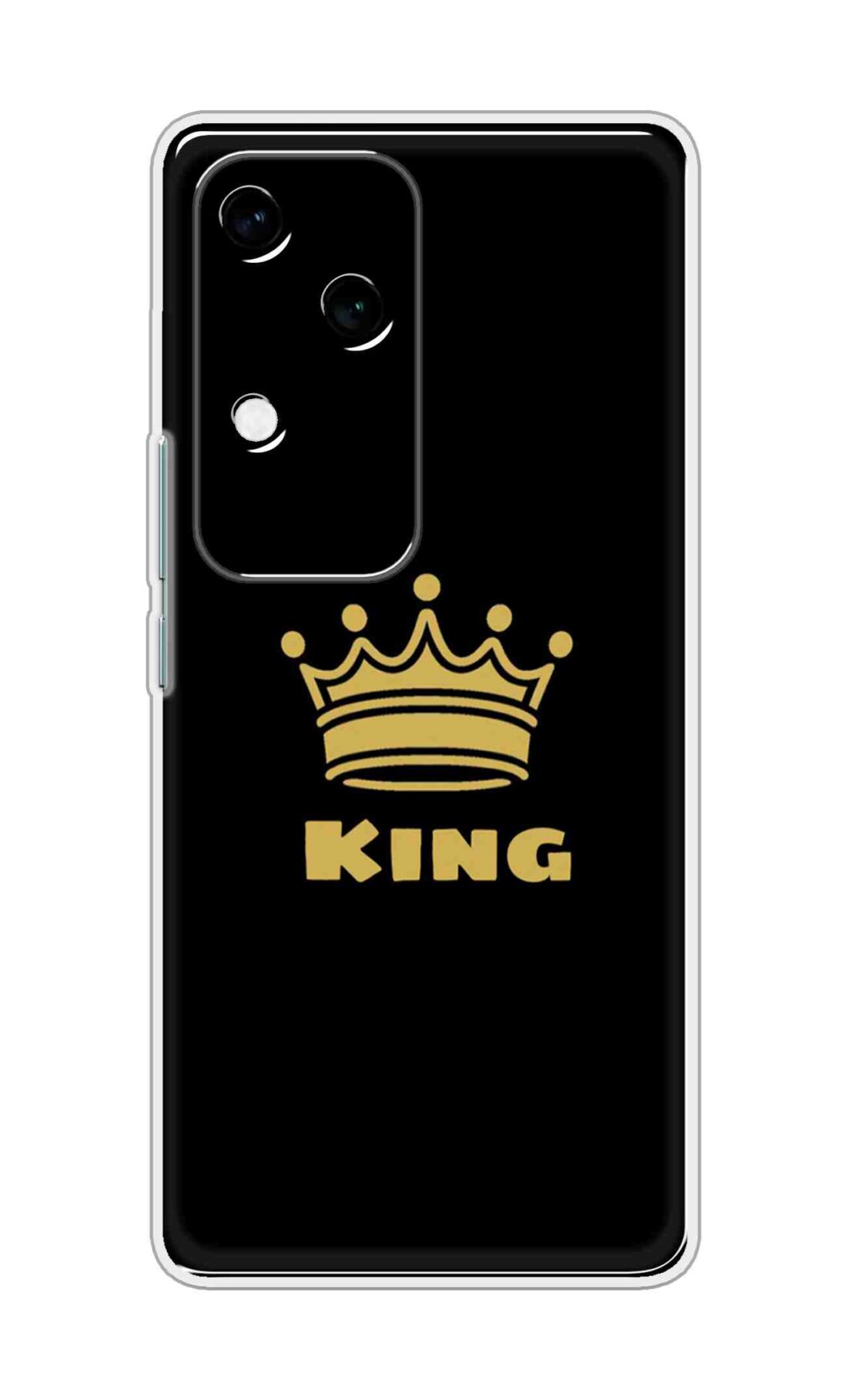 Coberta Back Cover For Vivo V30 Back Cover Stylish Case - King Texts in Black Design D11092