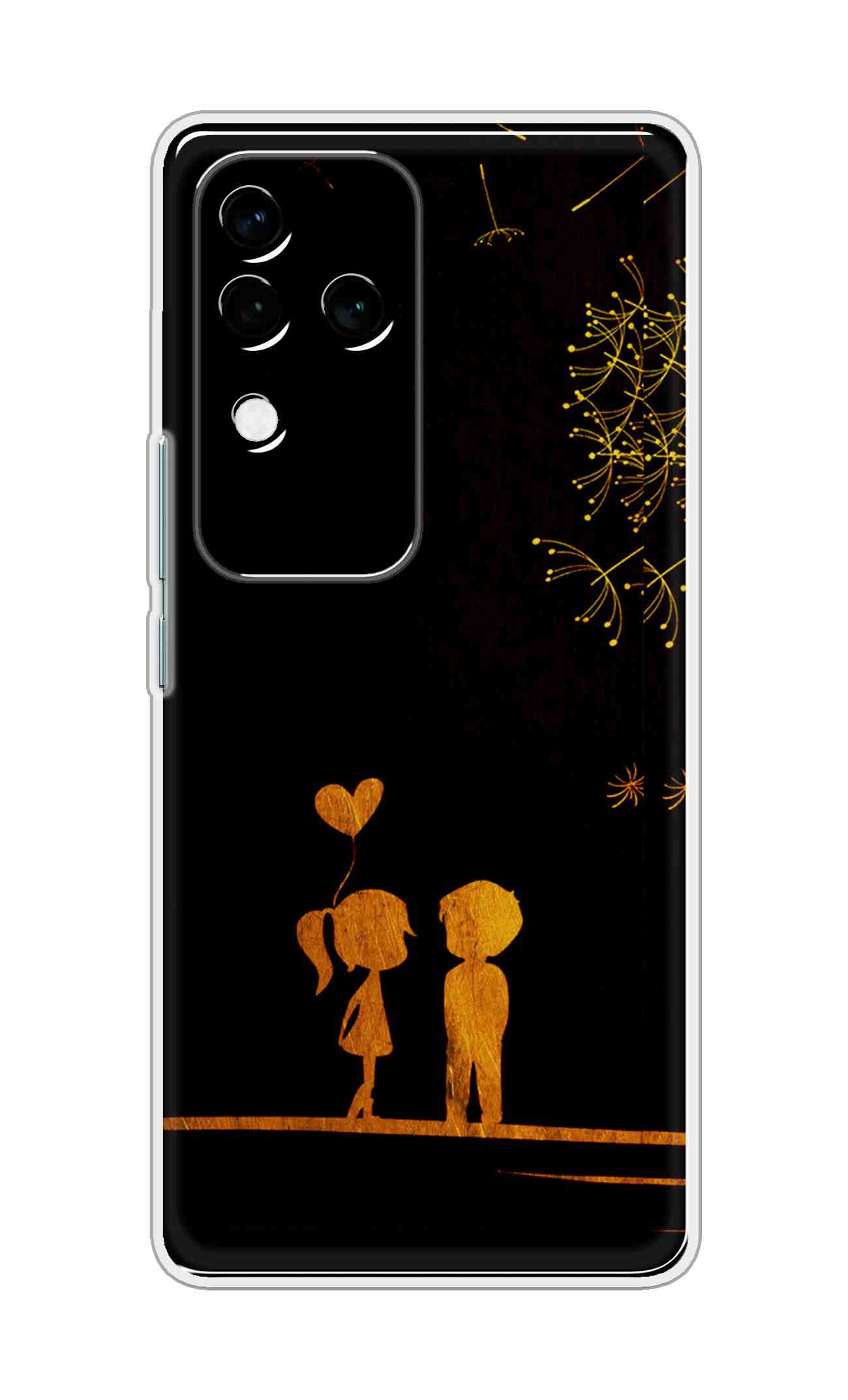 Coberta Back Cover For Vivo V30 Pro 5G Back Cover Stylish Case - Girl and Boy Love in Black Design D11017