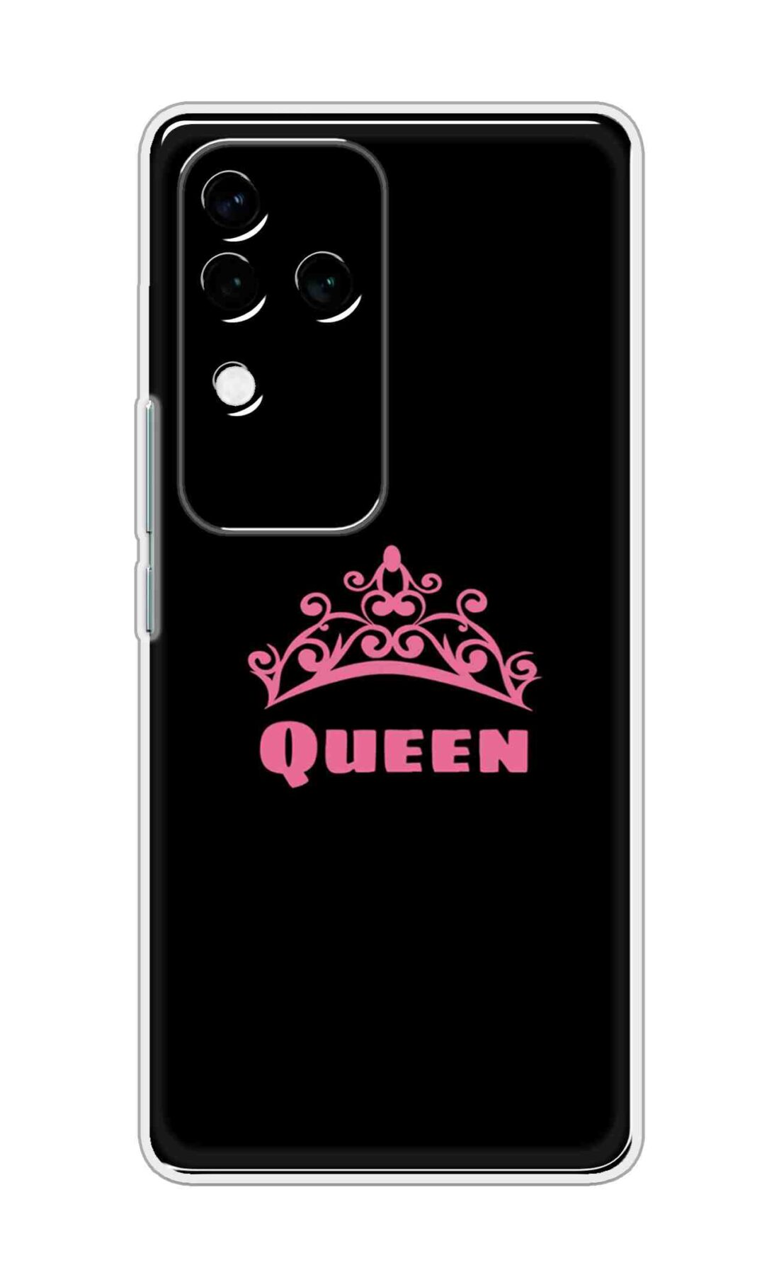 Coberta Back Cover For Vivo V30 Pro 5G Back Cover Stylish Case - Queen Texts in Black Design D11091