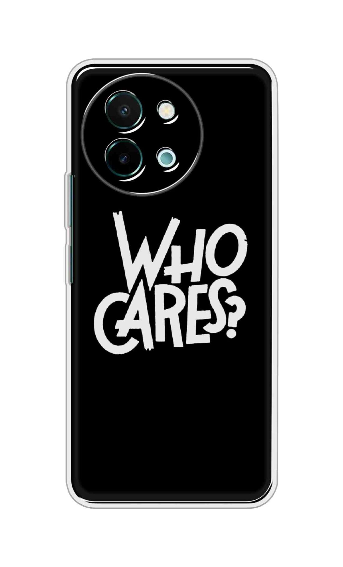 Coberta Back Cover For Vivo Y58 5G Back Cover Stylish Case - Who Cares Texts in Black Design D11066