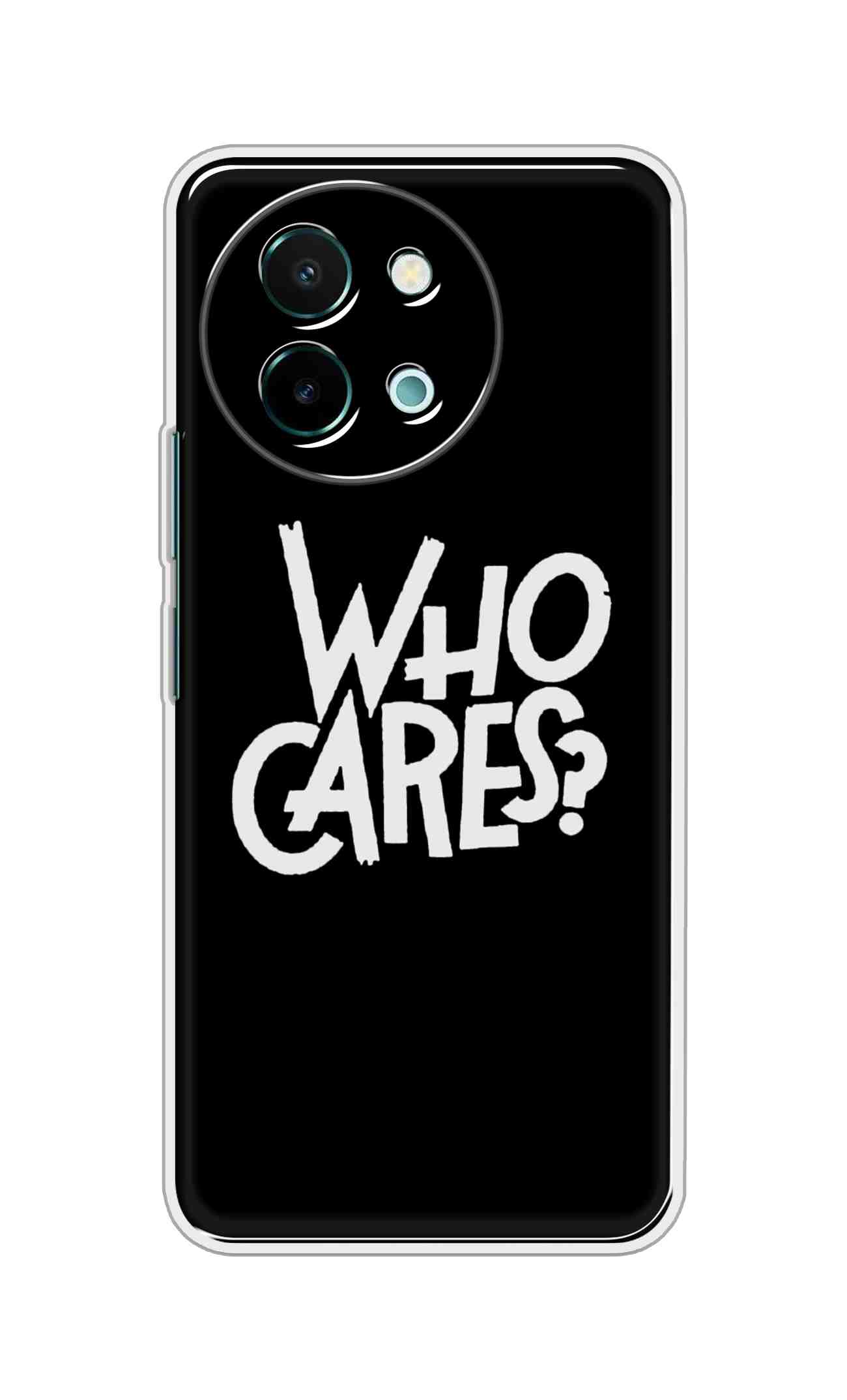 Coberta Back Cover For Vivo Y58 5G Back Cover Stylish Case - Who Cares Texts in Black Design D11066