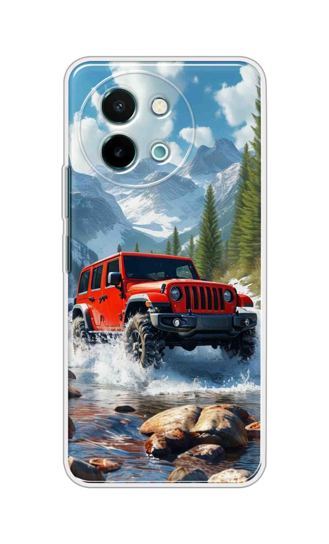 Coberta Back Cover For Vivo Y58 5G Back Cover Stylish Case - Red Car in Nature Design D16513
