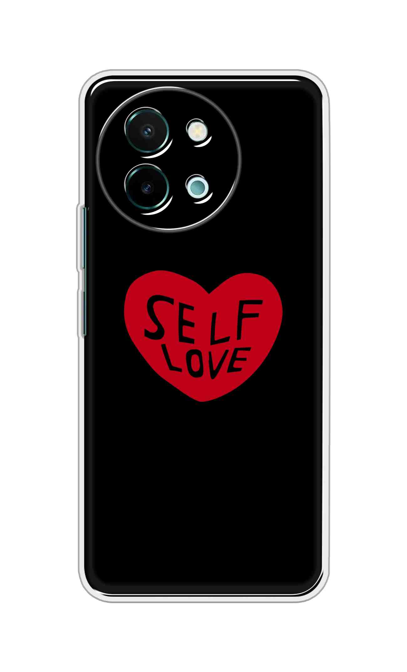 Coberta Back Cover For Vivo Y58 5G Back Cover Stylish Case - Self Love Heart in Black Design D16516