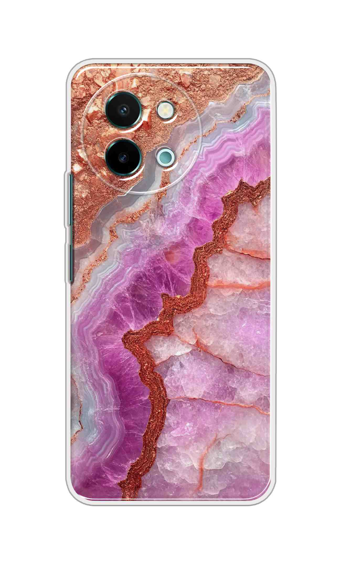 Coberta Back Cover For Vivo Y58 5G Back Cover Stylish Case - Multicolour Marble Design D16532