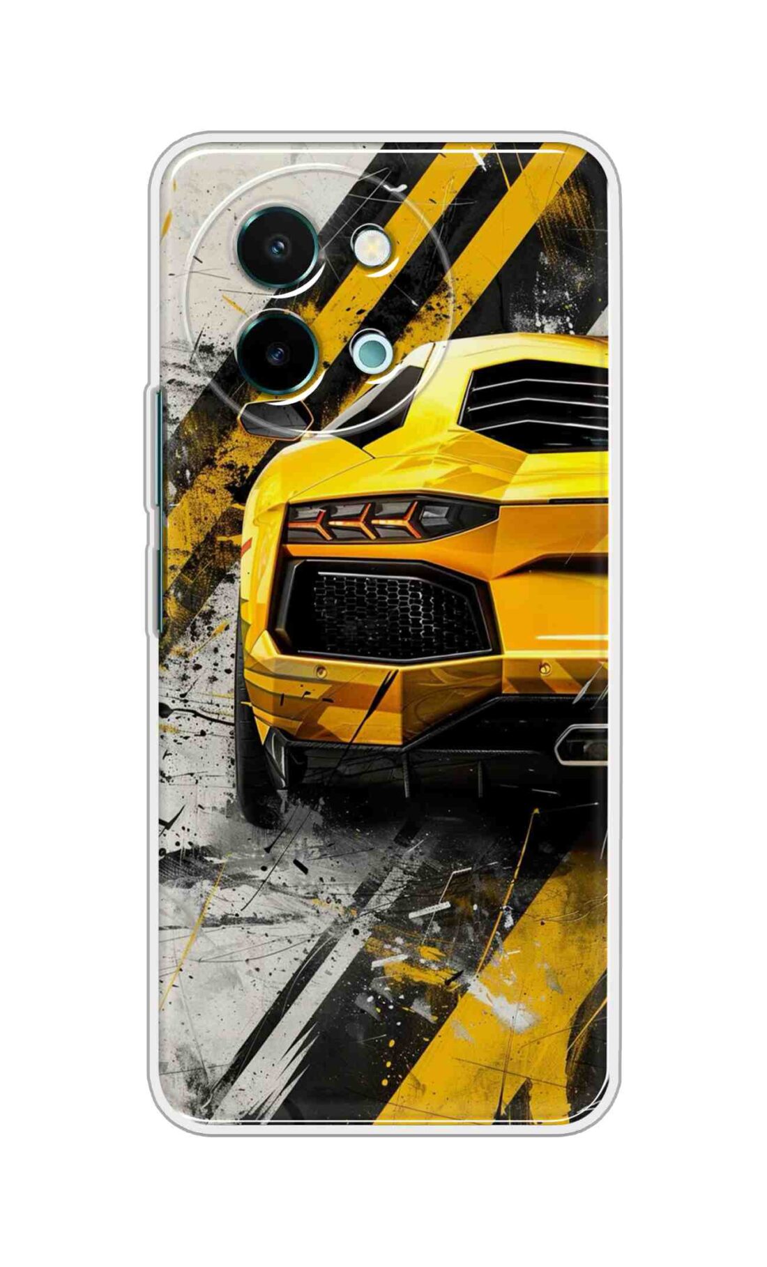 Coberta Back Cover For Vivo Y58 5G Back Cover Stylish Case - Yellow Modified Car Design D16618