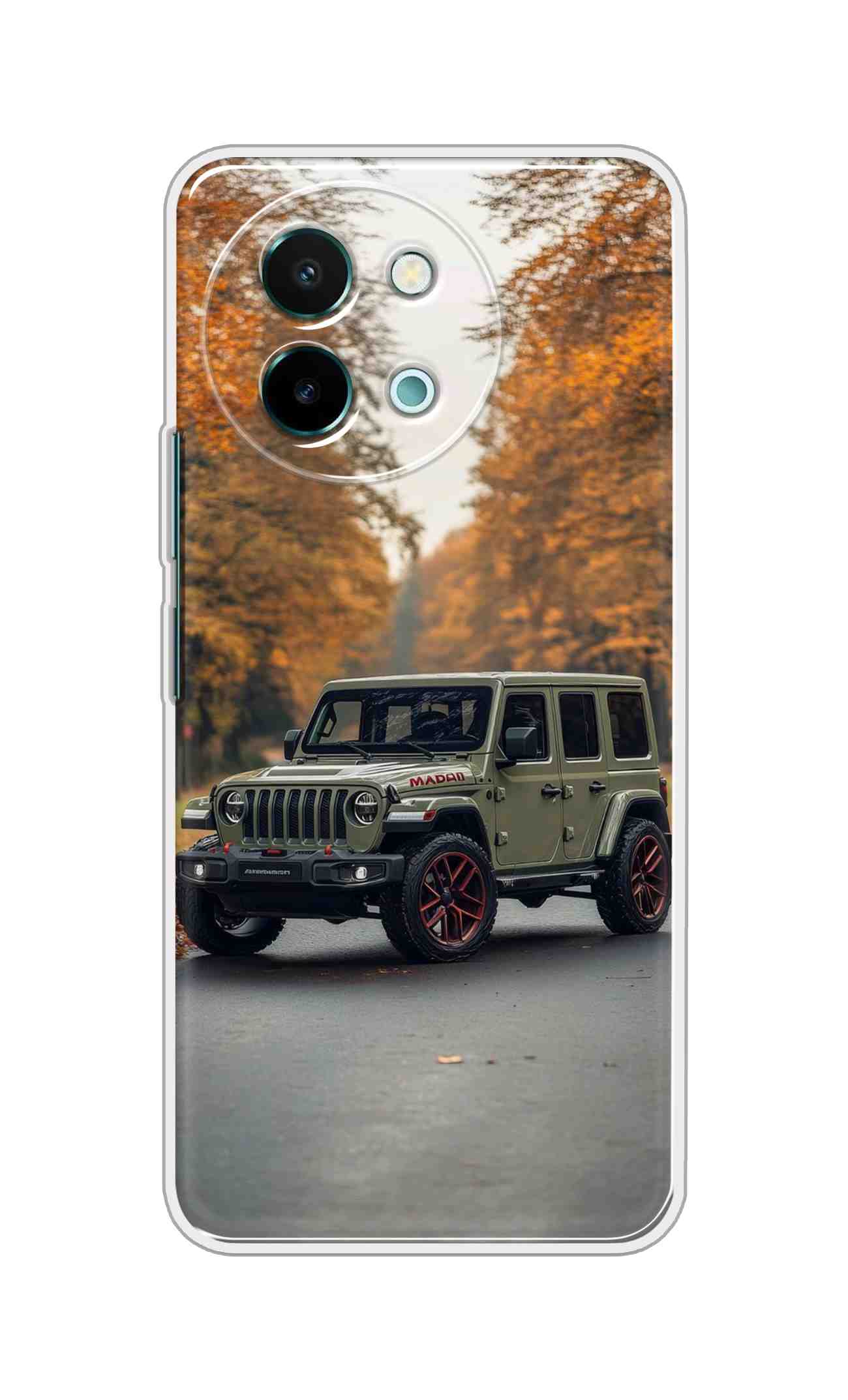 Coberta Back Cover For Vivo Y58 5G Back Cover Stylish Case - Green Jeep Design D16620