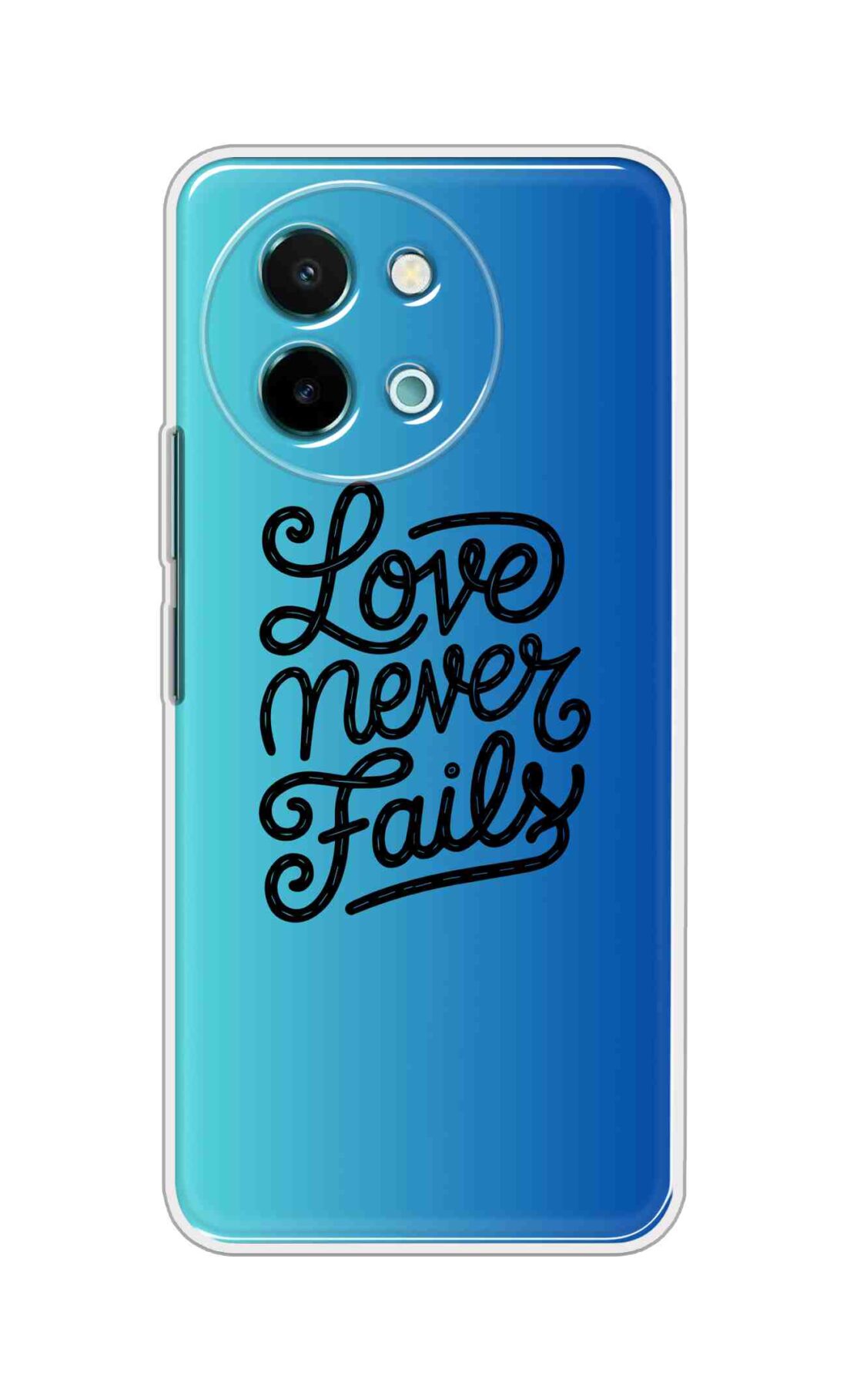 Coberta Back Cover For Vivo Y58 5G Back Cover Stylish Case - Love Never Fails in Blue Design D16643