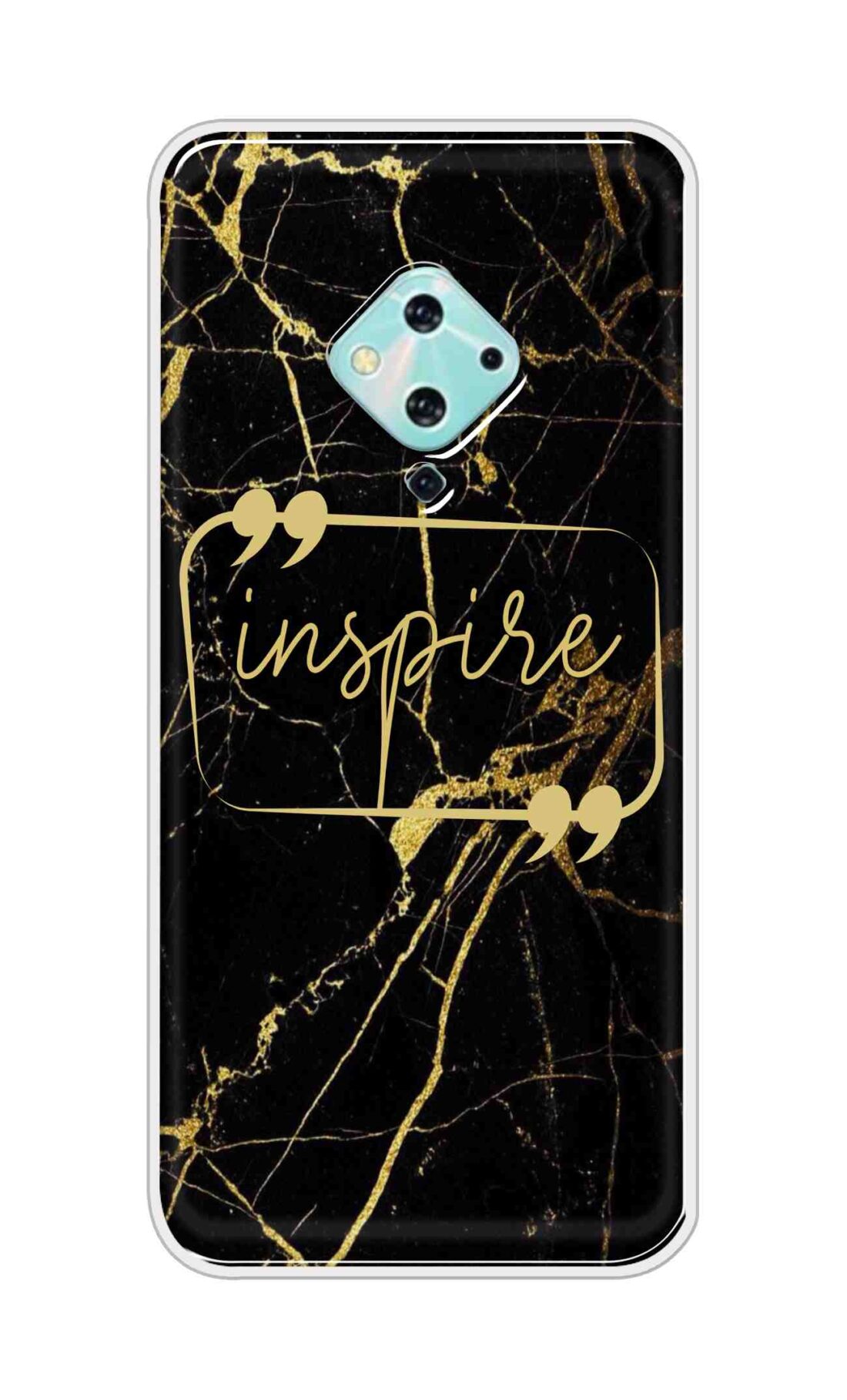 Coberta Back Cover For Vivo S5 Back Cover Stylish Case - Inspire in Golden Marble Design D16509