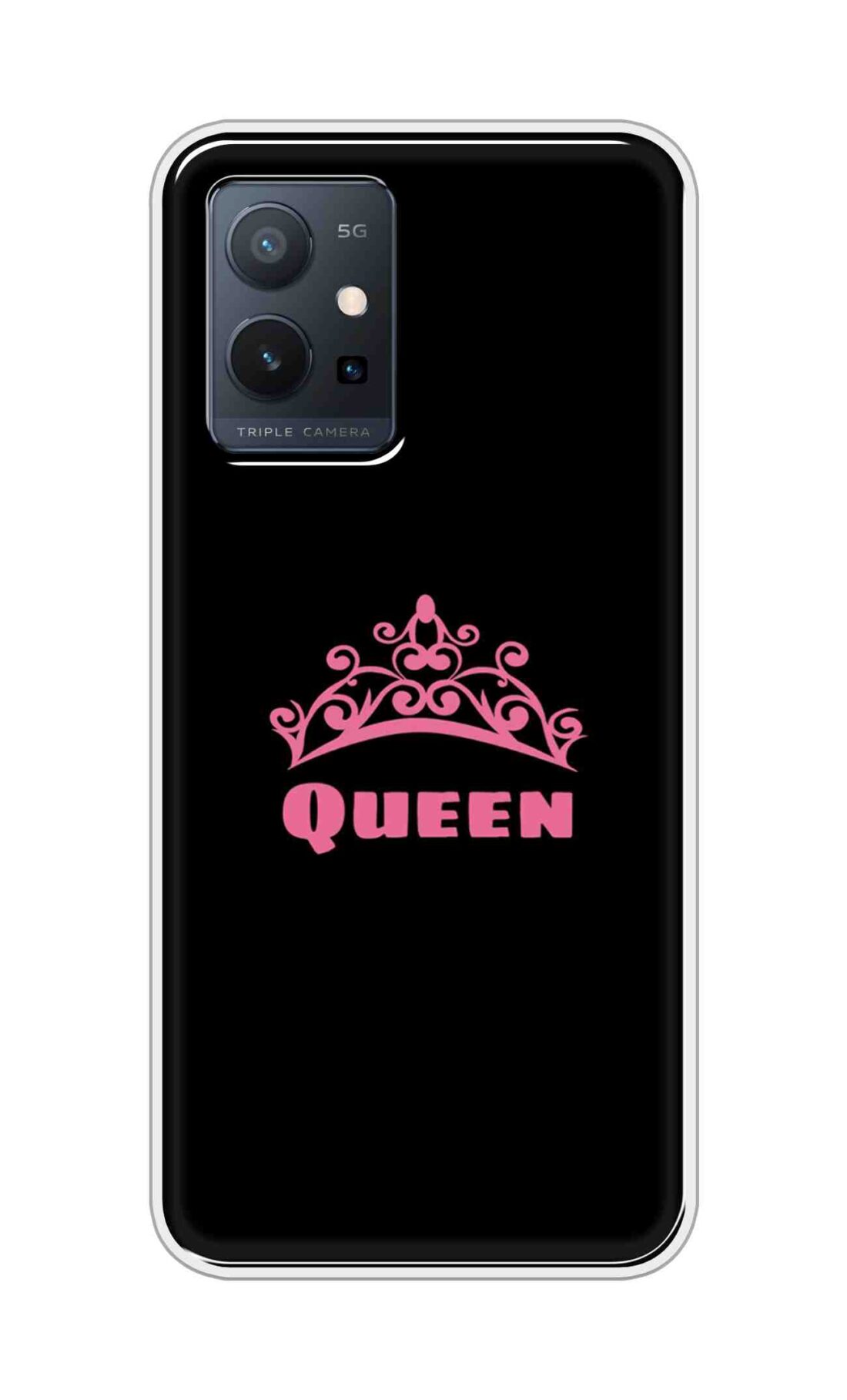 Coberta Back Cover For Vivo T1 5G Back Cover Stylish Case - Queen Texts in Black Design D11091