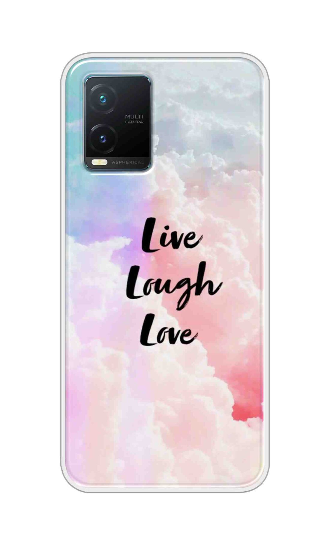 Coberta Back Cover For Vivo T1X Back Cover Stylish Case - Live Laugh Love Text Design D16091
