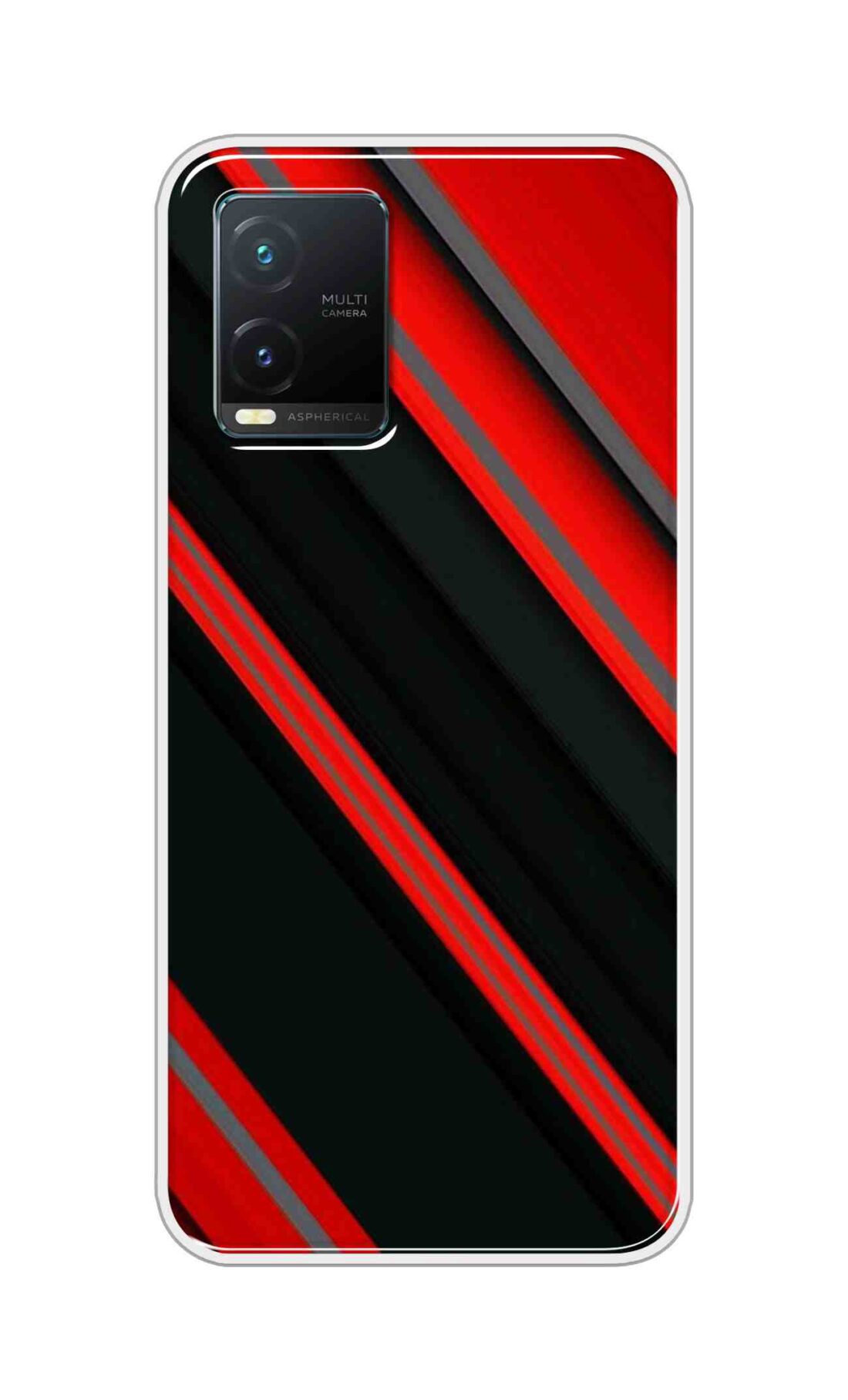 Coberta Back Cover For Vivo T1X Back Cover Stylish Case - Red and Black 3D Pattern Design D16461