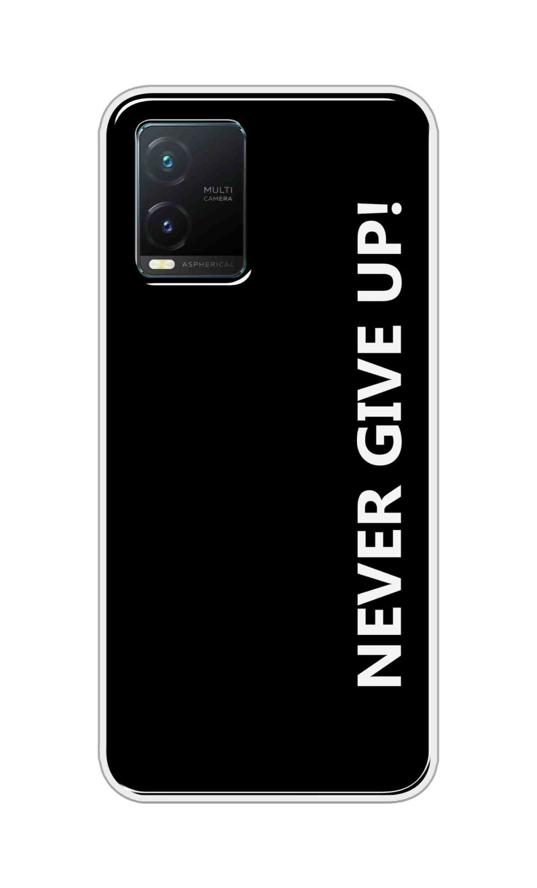 Coberta Back Cover For Vivo T1X Back Cover Stylish Case - Never Give Up in Black Design D16656