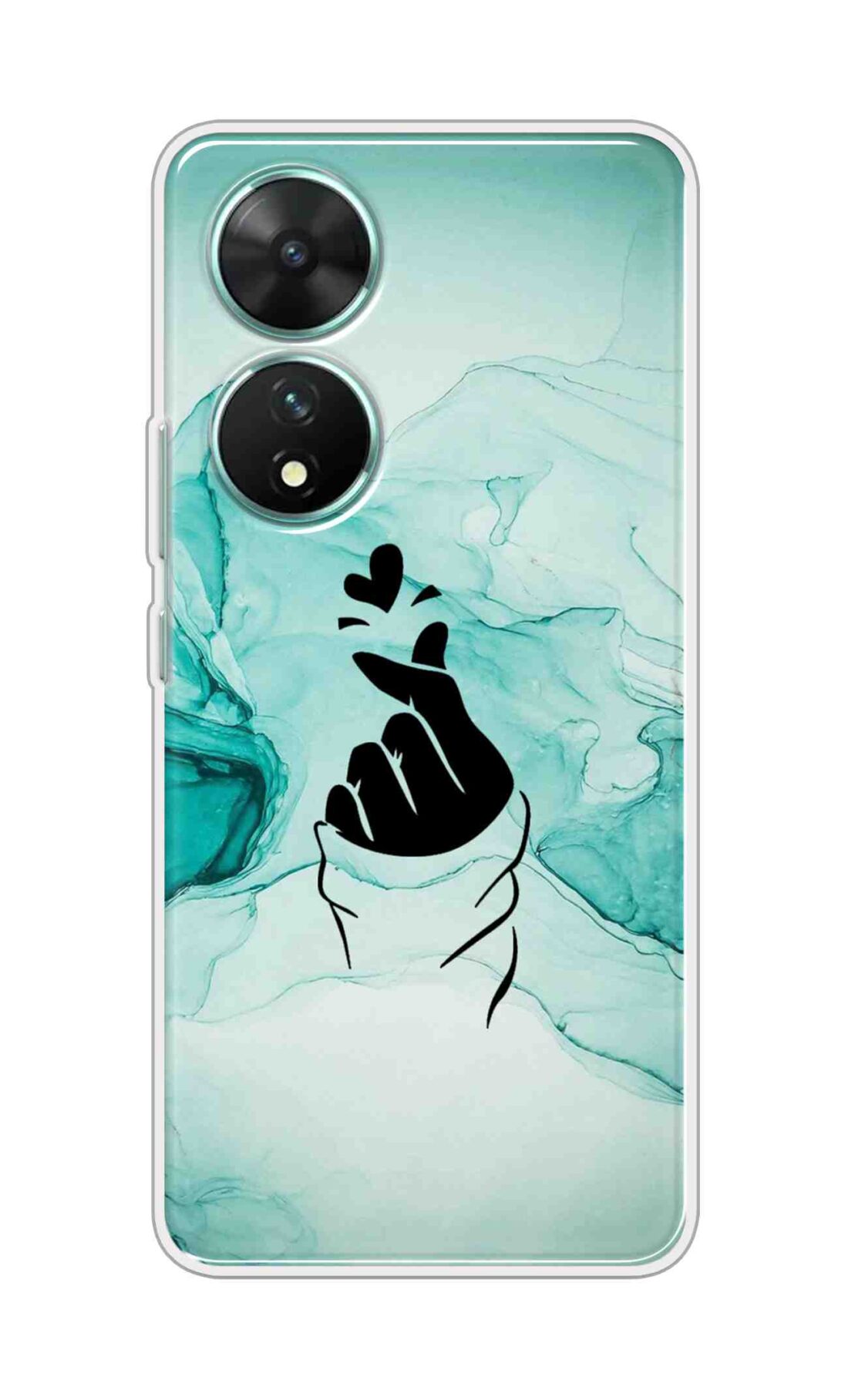 Coberta Back Cover For Vivo T2 5G Back Cover Stylish Case - Korean Heart on Marble Design D14912