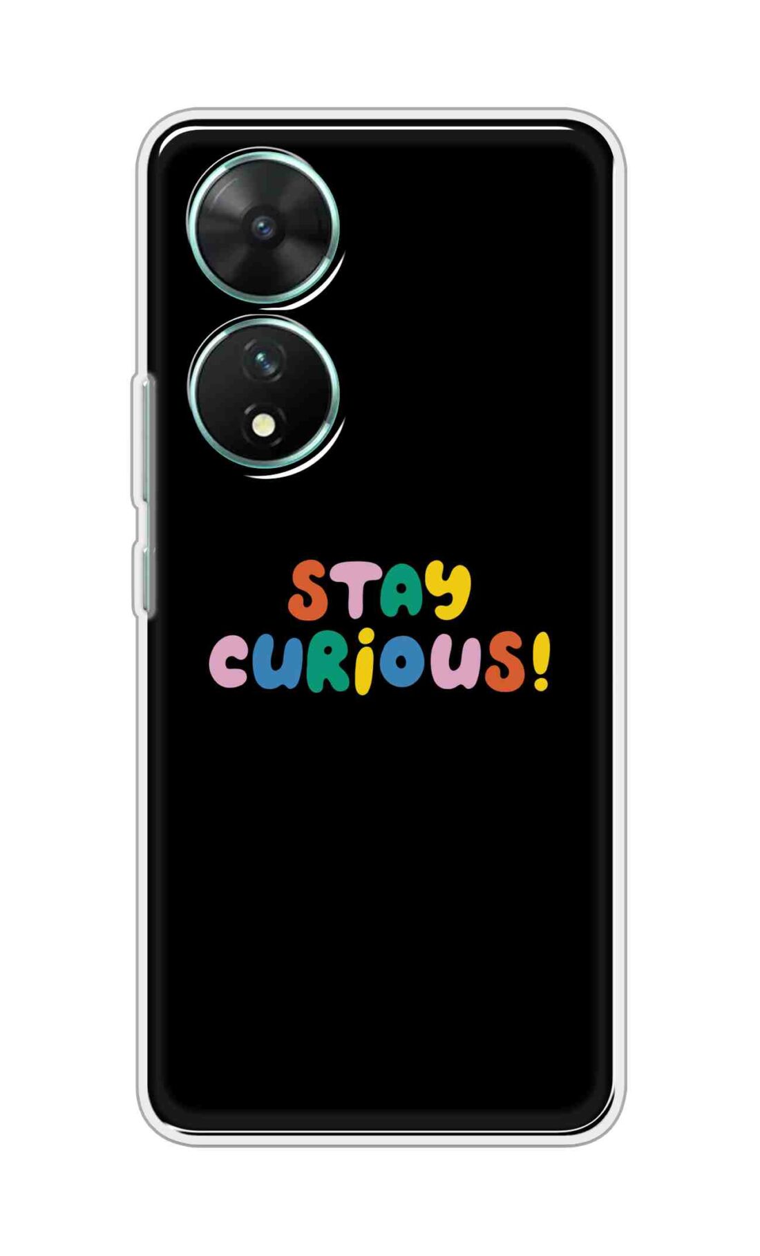Coberta Back Cover For Vivo T2 5G Back Cover Stylish Case - Stay Curious in Black Design D16515