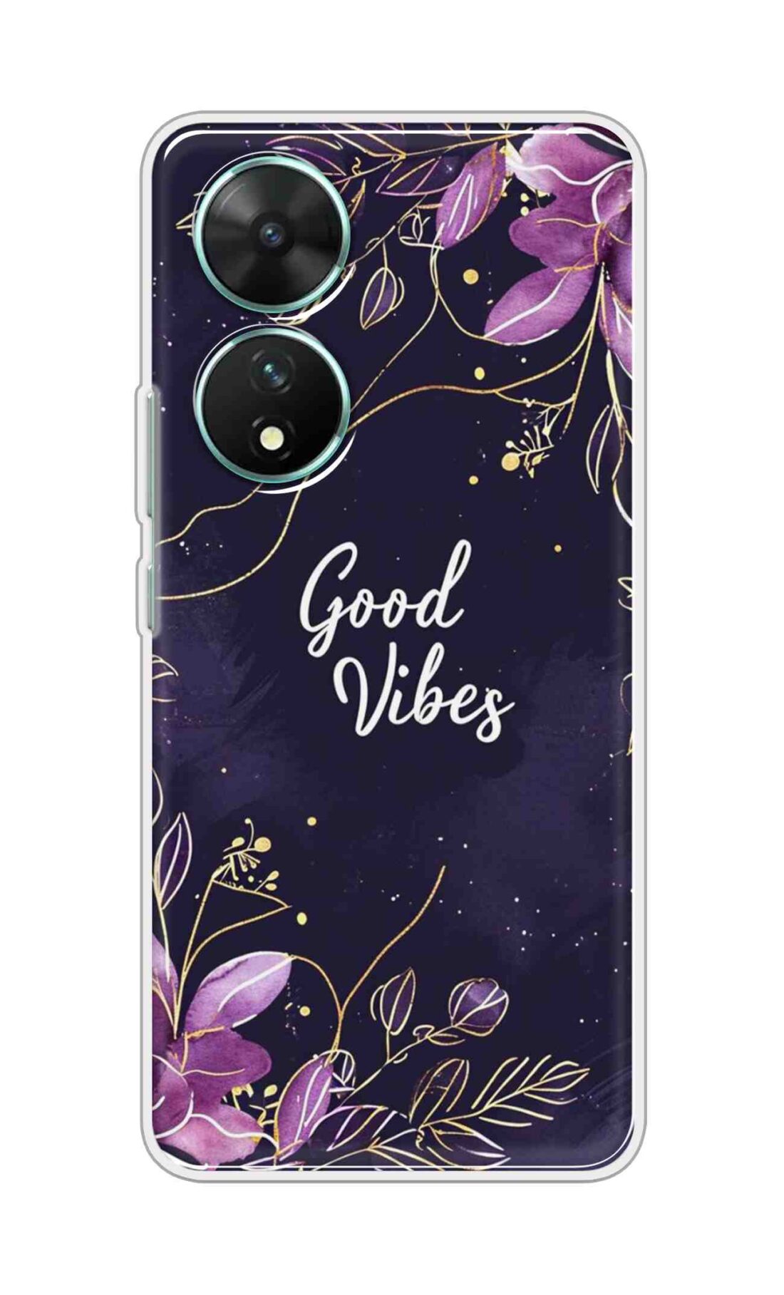 Coberta Back Cover For Vivo T2 5G Back Cover Stylish Case - Good Vibes in Flowers Design D16517
