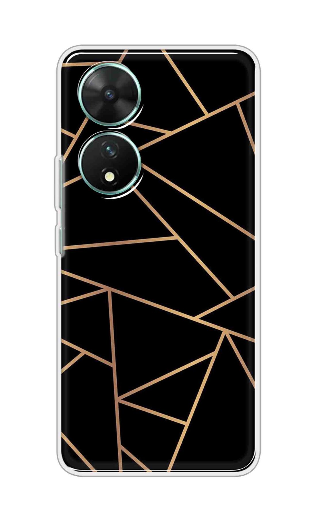 Coberta Back Cover For Vivo T2 5G Back Cover Stylish Case - Golden Zig Zag Pattern in Black Design D16519