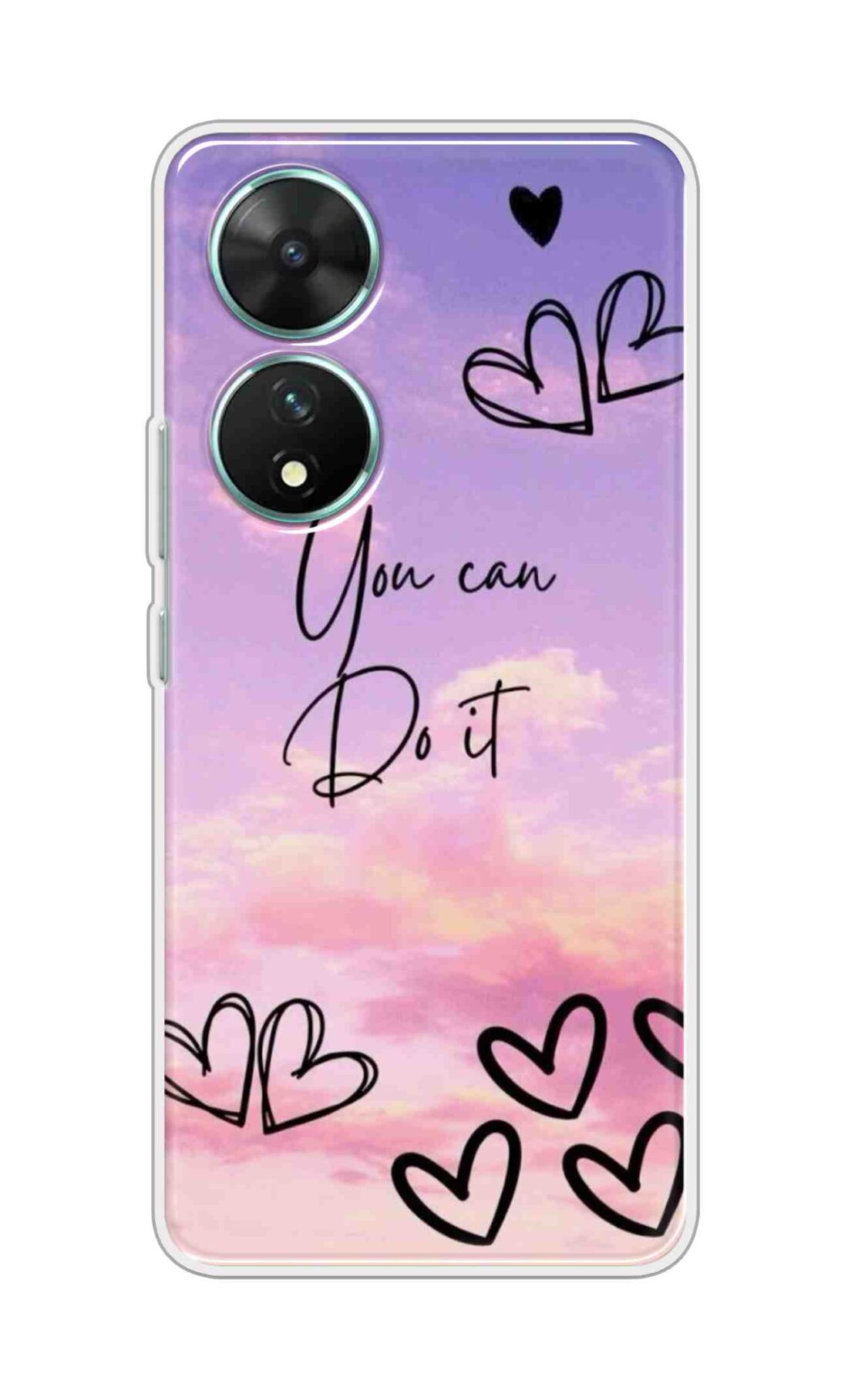 Coberta Back Cover For Vivo T2 5G Back Cover Stylish Case - You Can Do It and Hearts Design D16539