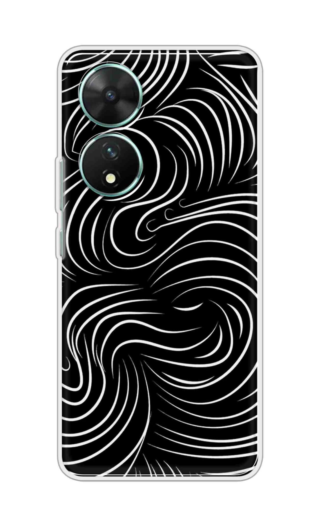 Coberta Back Cover For Vivo T2 5G Back Cover Stylish Case - White Curves Design D16552