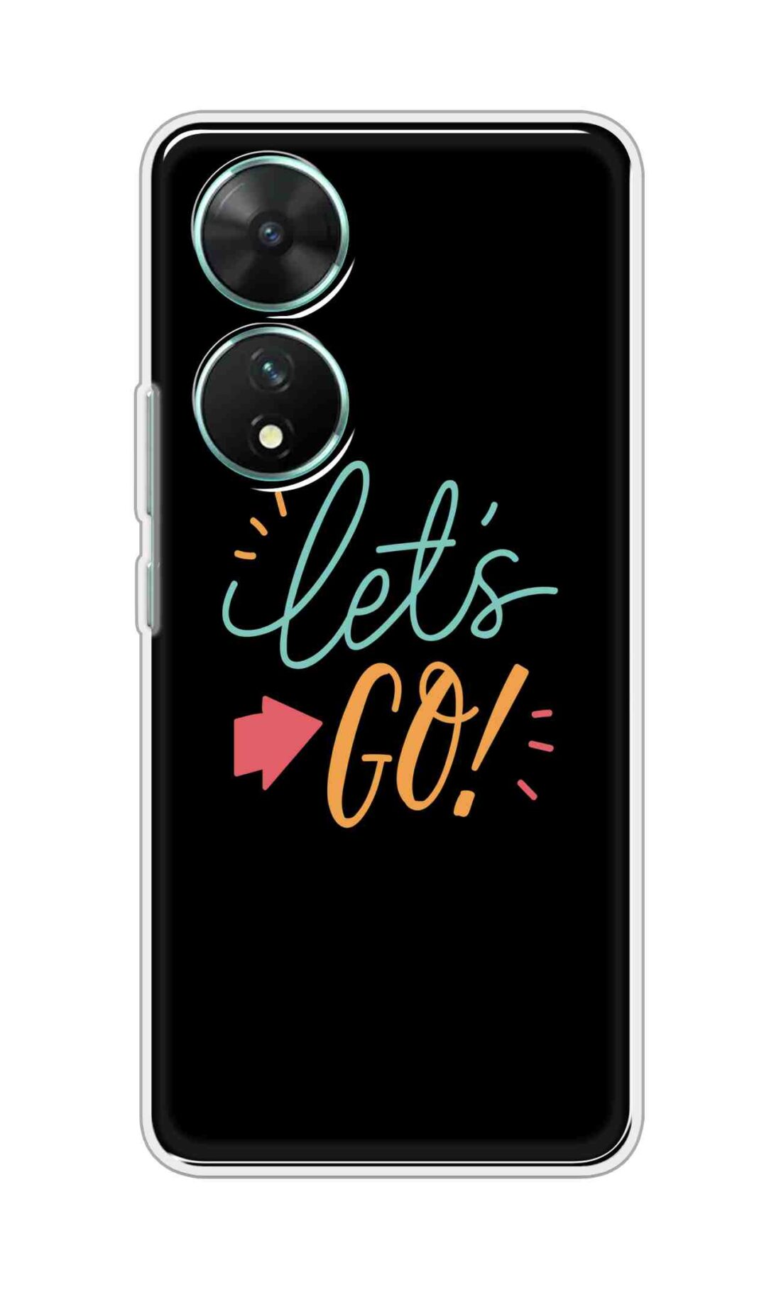 Coberta Back Cover For Vivo T2 5G Back Cover Stylish Case - Lets Go in Black Design Design D16650