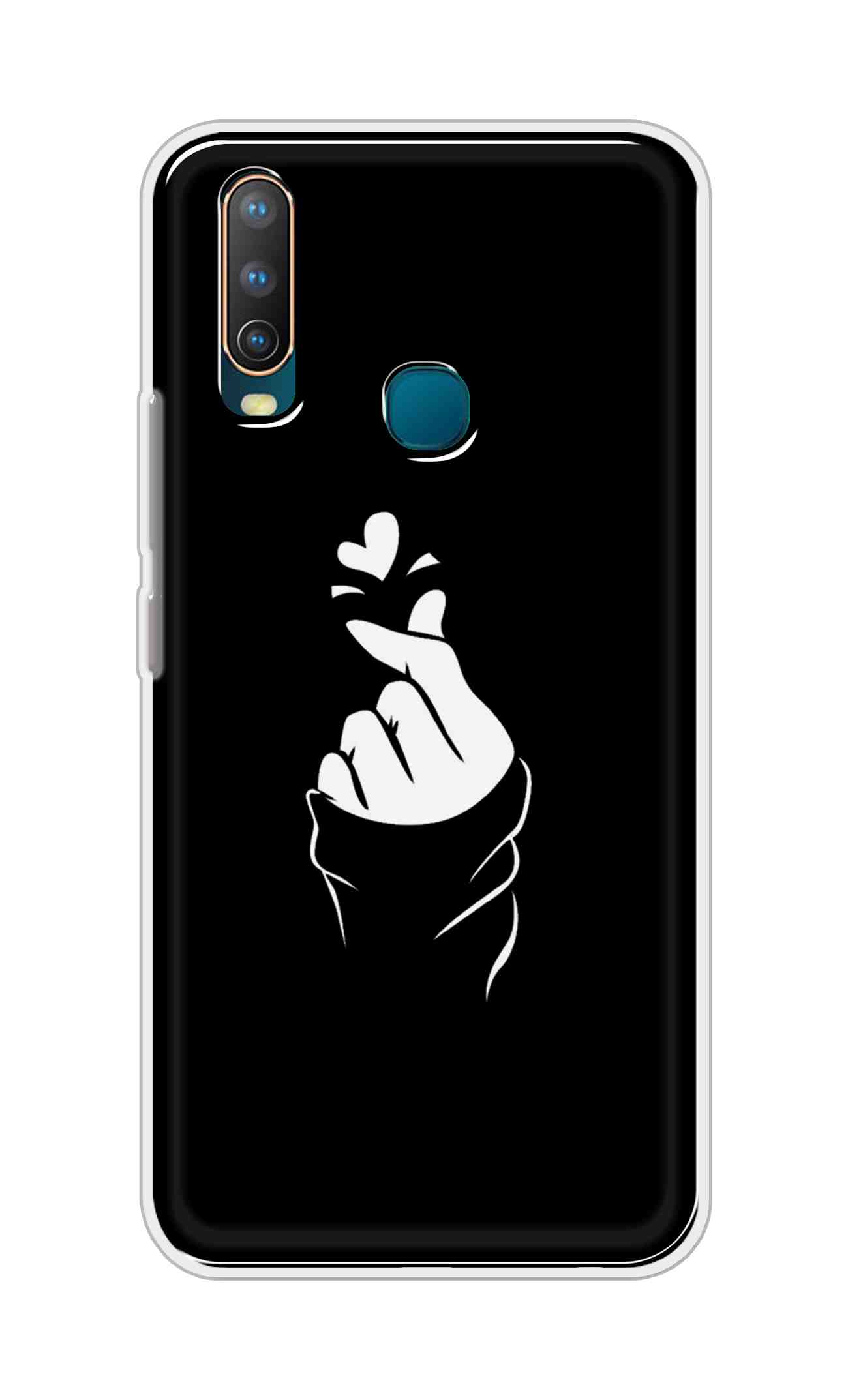 Coberta Back Cover For Vivo U10 Back Cover Stylish Case - Black Korean Heart Design D11802