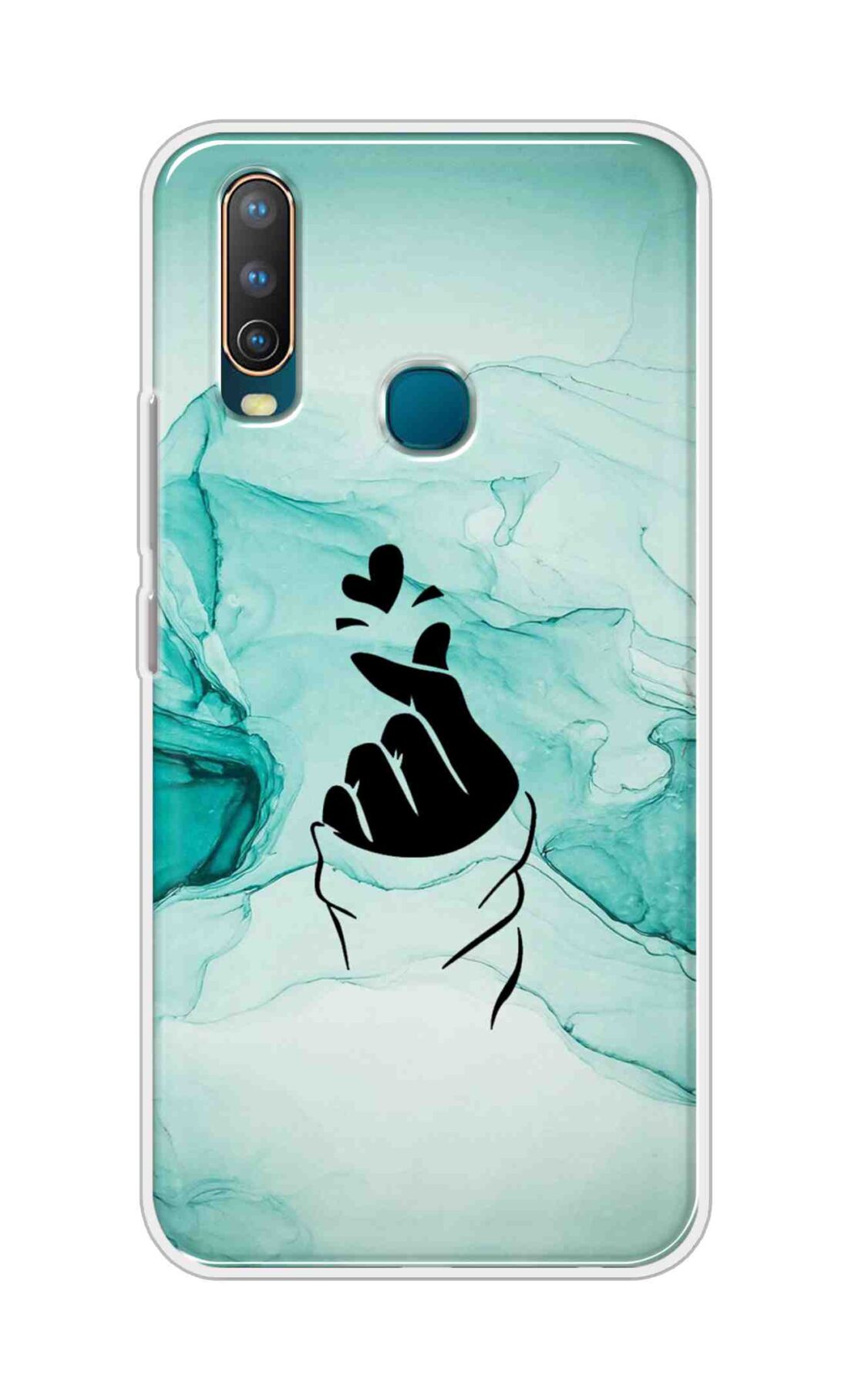 Coberta Back Cover For Vivo U10 Back Cover Stylish Case - Korean Heart on Marble Design D14912